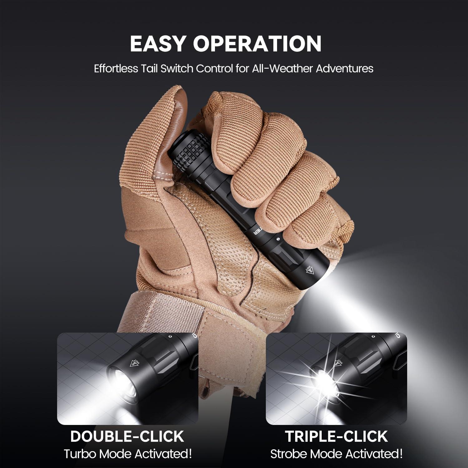 Linterna EDC Guardtier M70 1100 Lúmenes Recargable USB-C