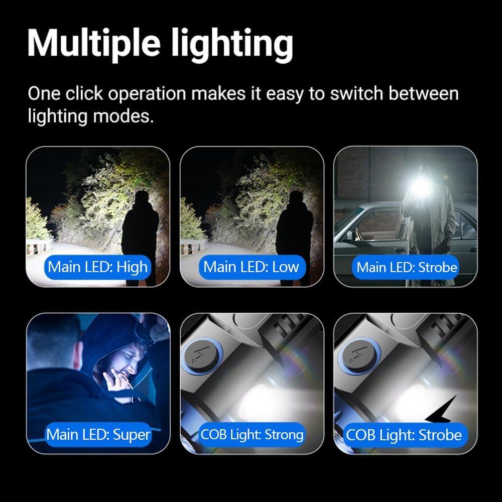 Linterna LED Recargable USB C Alonefire X84 6 Modos Compacta