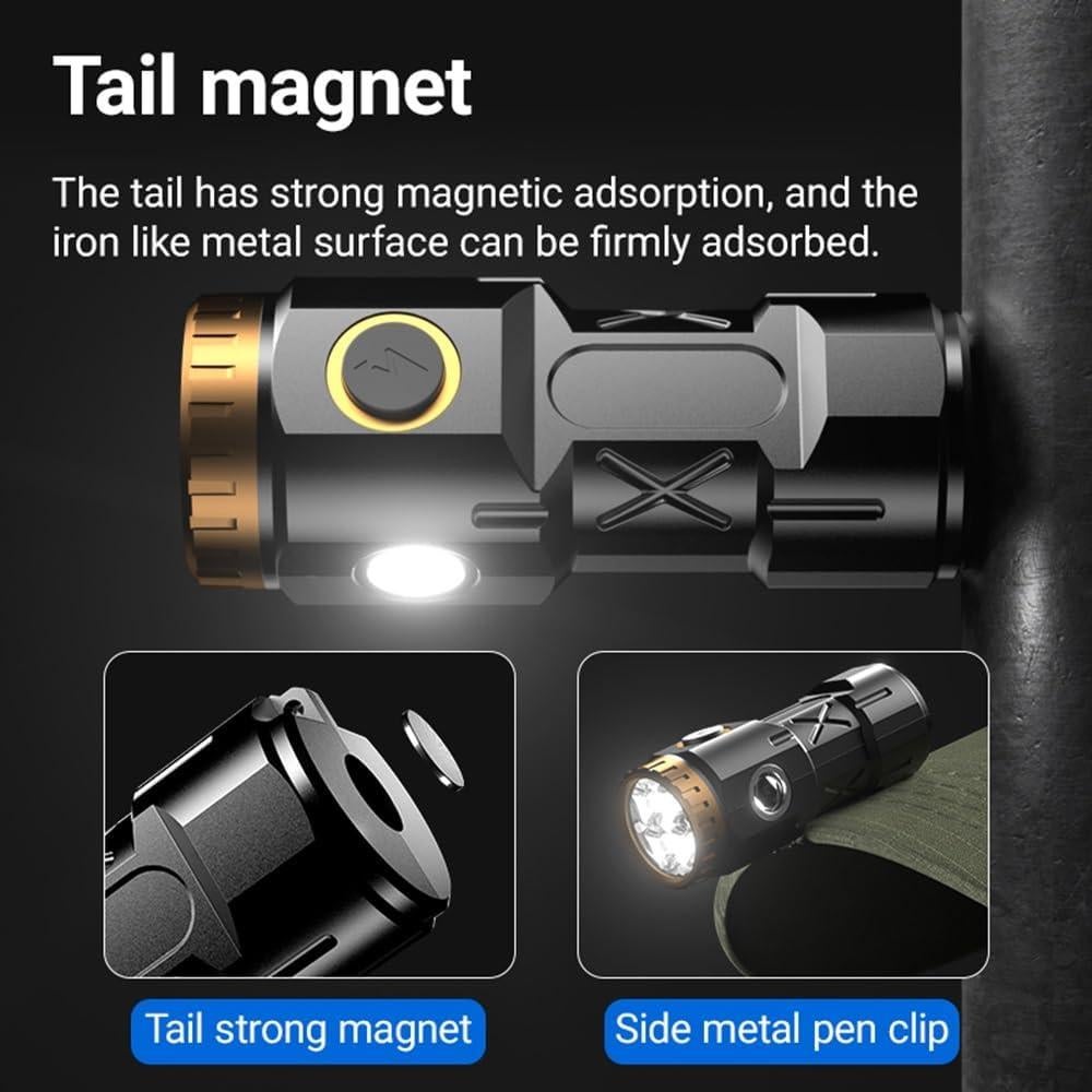 Linterna LED Recargable USB C Alonefire X84 6 Modos Compacta