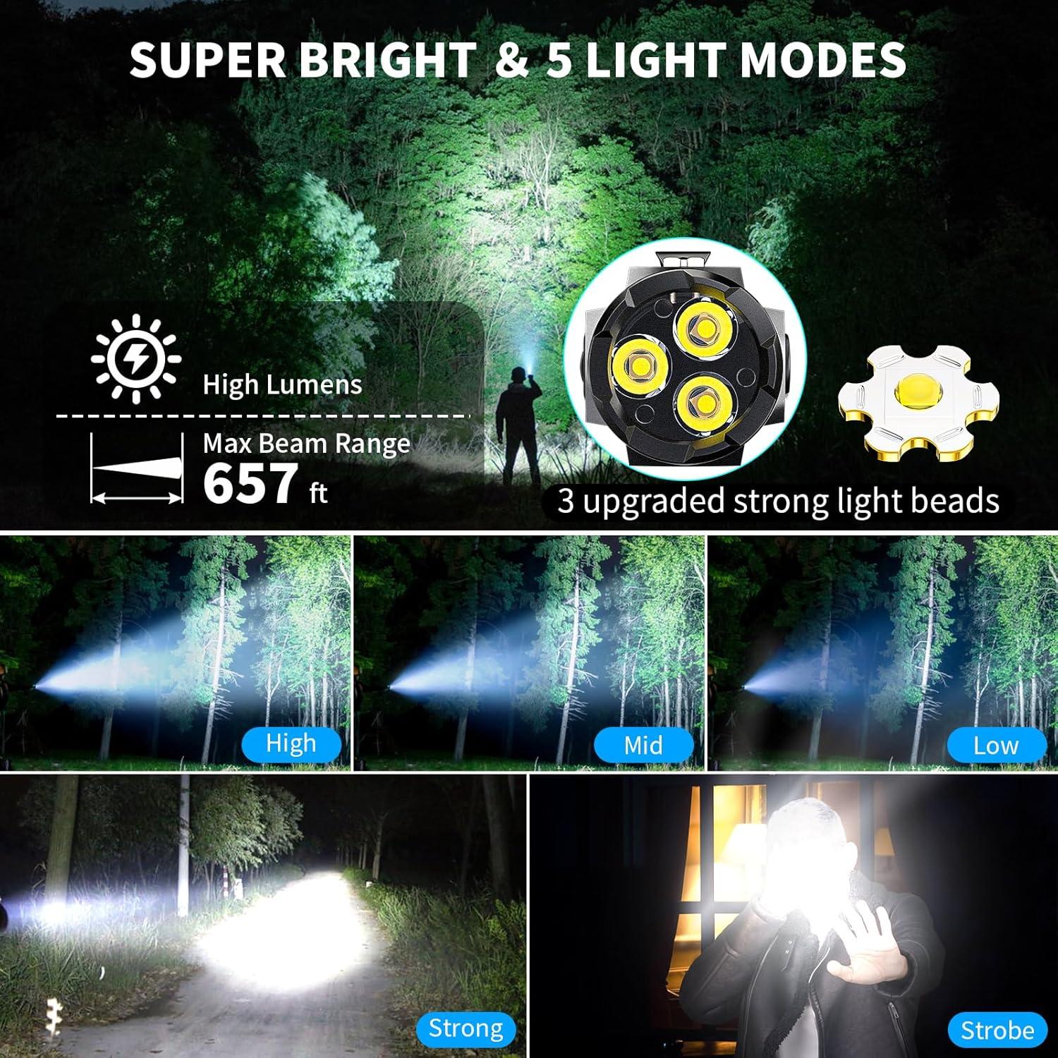Linterna LED Mini Wind&Moon Recargable 5000 Lúmenes 2 Pzs