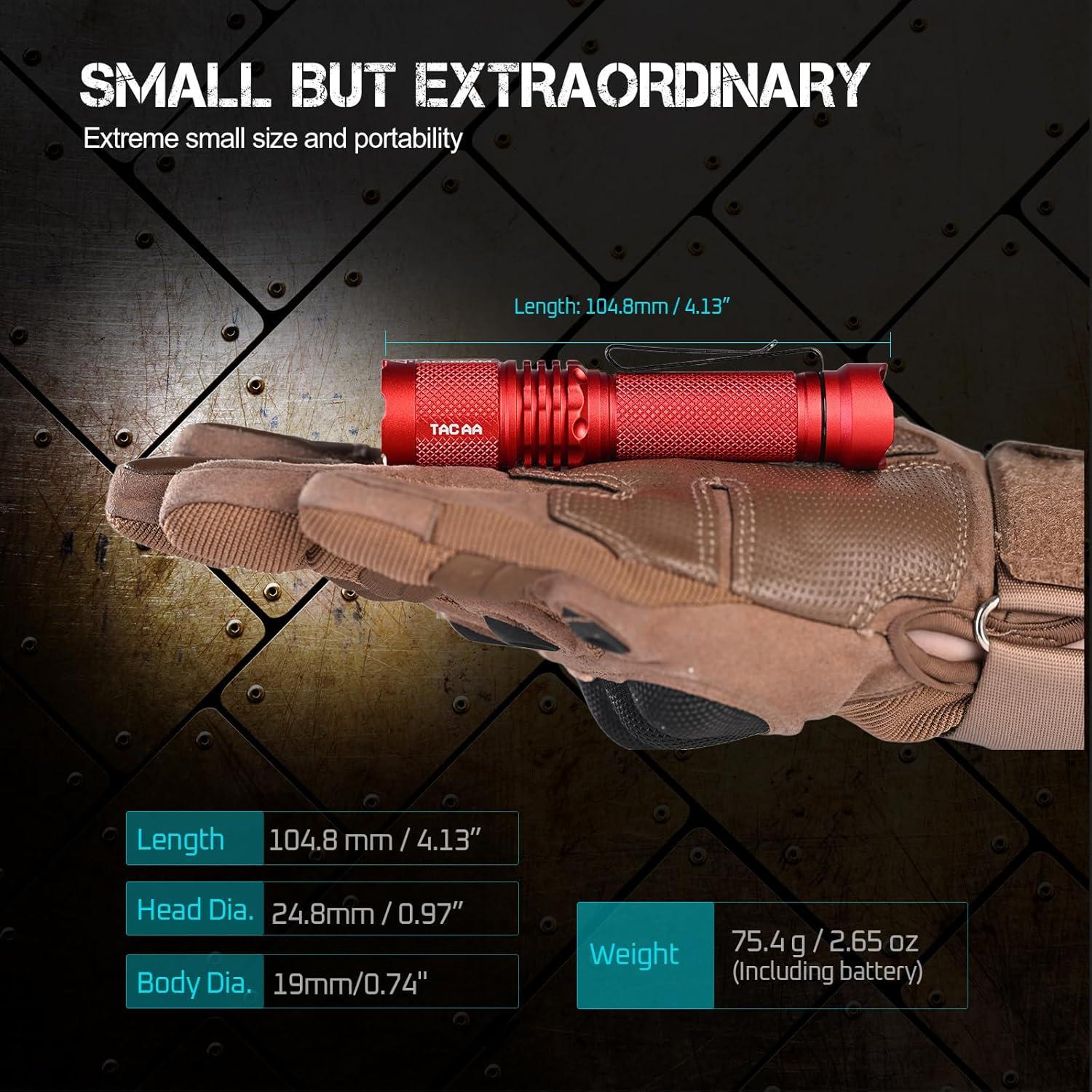 Linterna EDC ACEBEAM TAC AA 2.0 900 lúmenes 360m roja