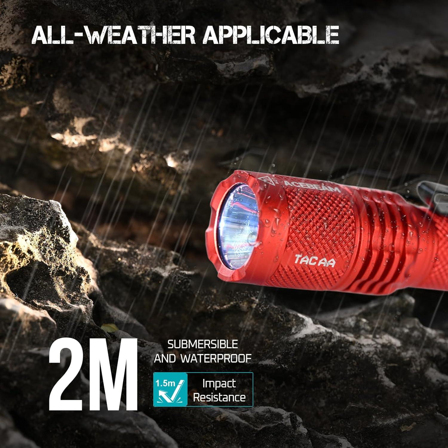 Linterna EDC ACEBEAM TAC AA 2.0 900 lúmenes 360m roja