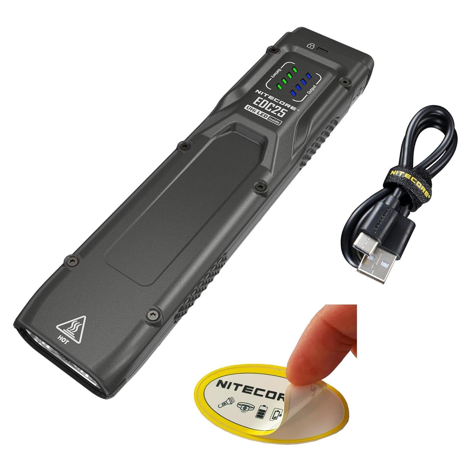 Linterna EDC Nitecore EDC25, 3000 Lúmenes, Recargable USB-C