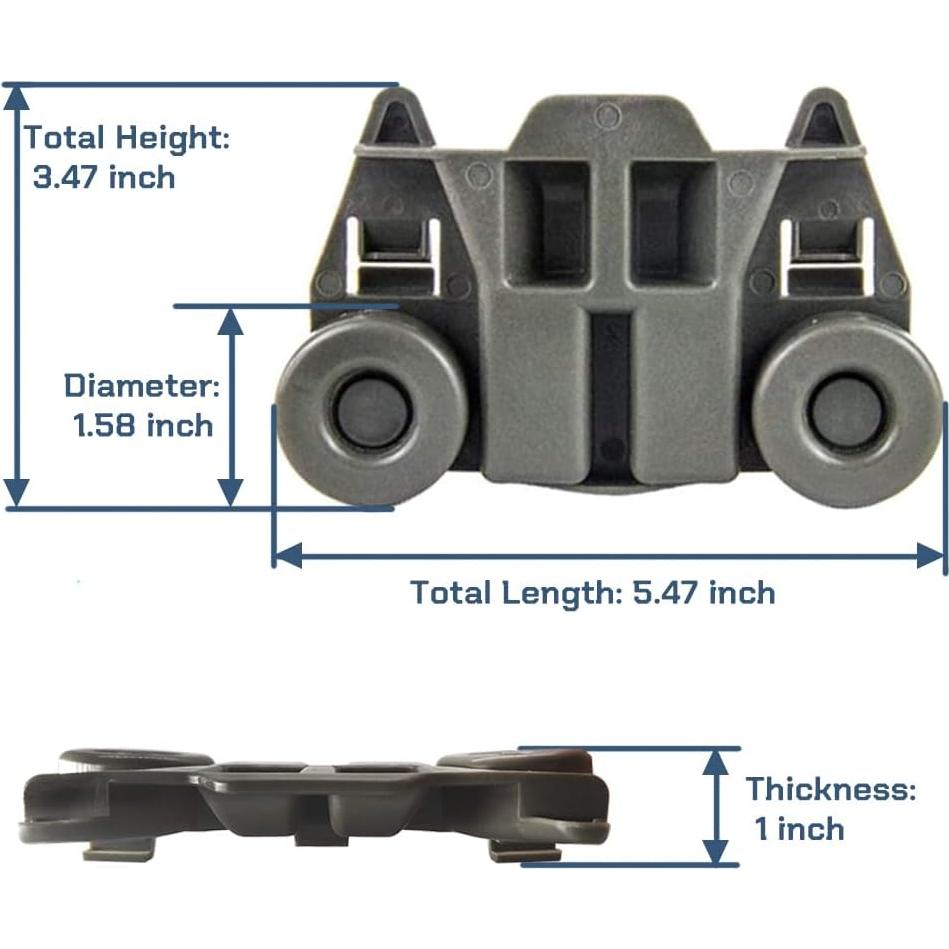 Paquete de 4 Ruedas de Lavavajillas W10195417 Tauuio