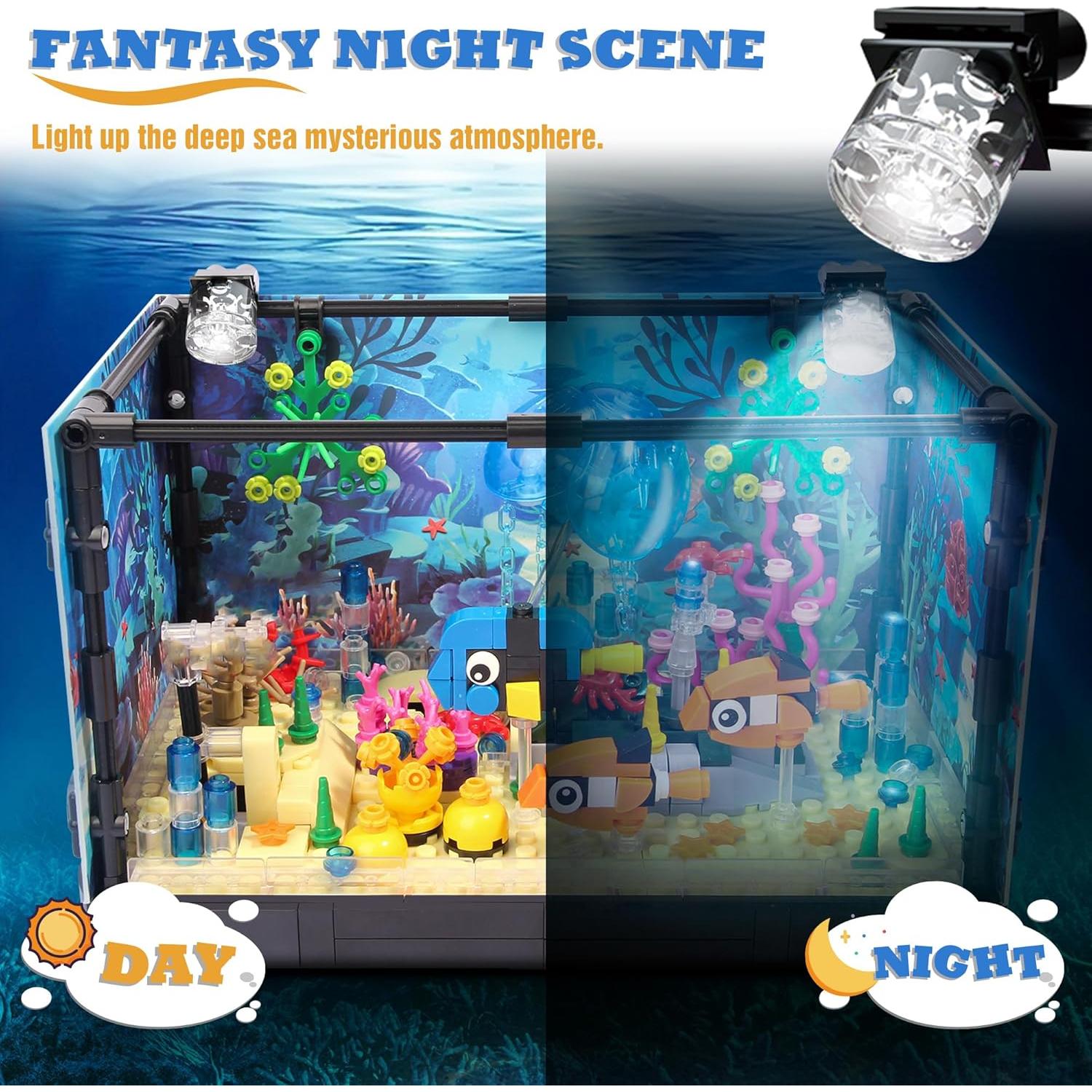 Bloque de Construcción Acuario Jorumo 725 Piezas Iluminado