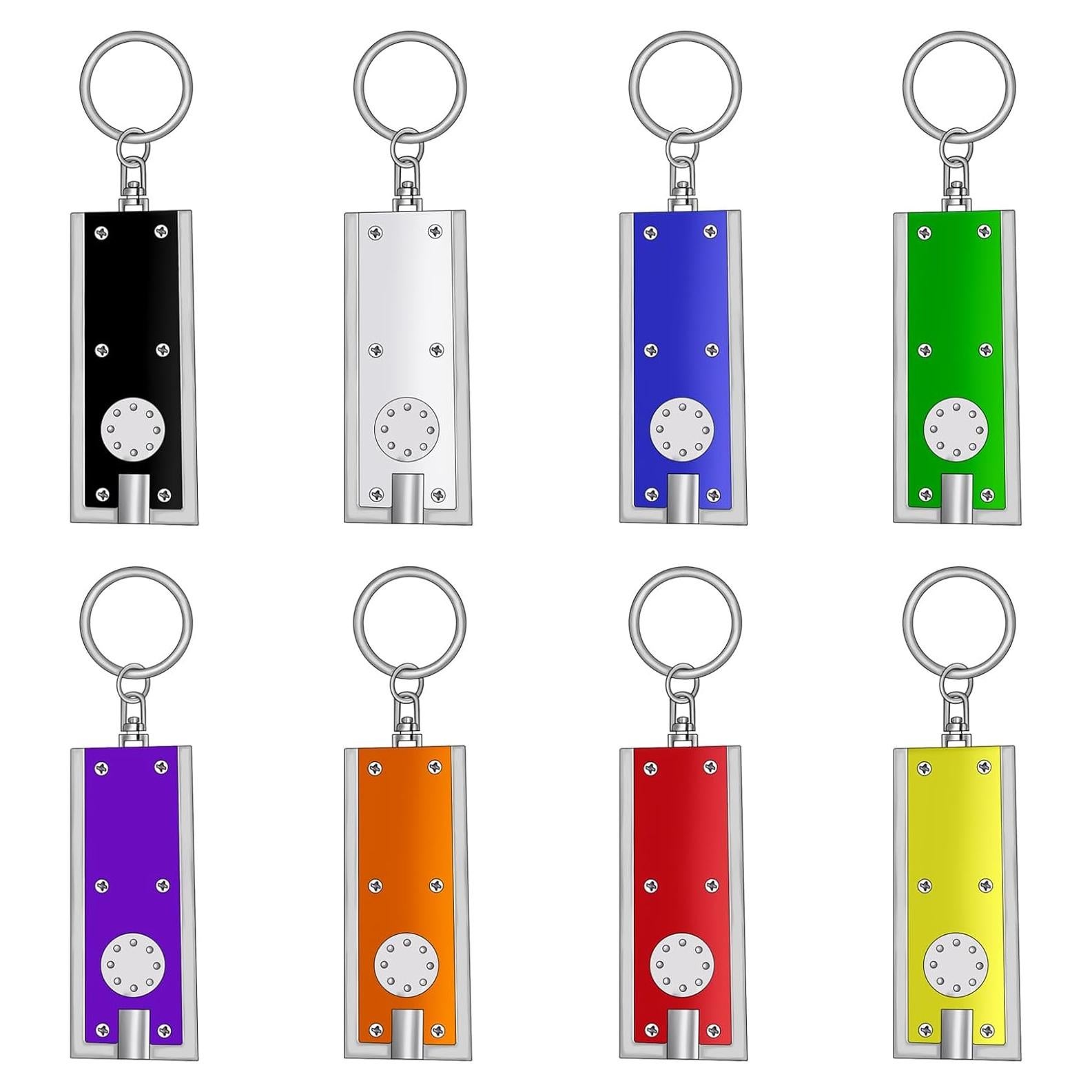 Mini Linterna LED de Llavero Daemson - 8 Piezas Multicolor