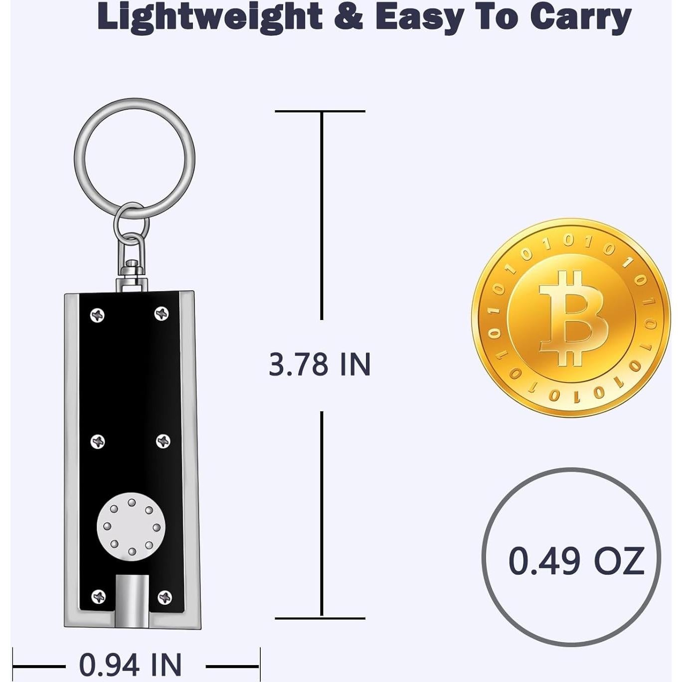 Mini Linterna LED de Llavero Daemson - 8 Piezas Multicolor