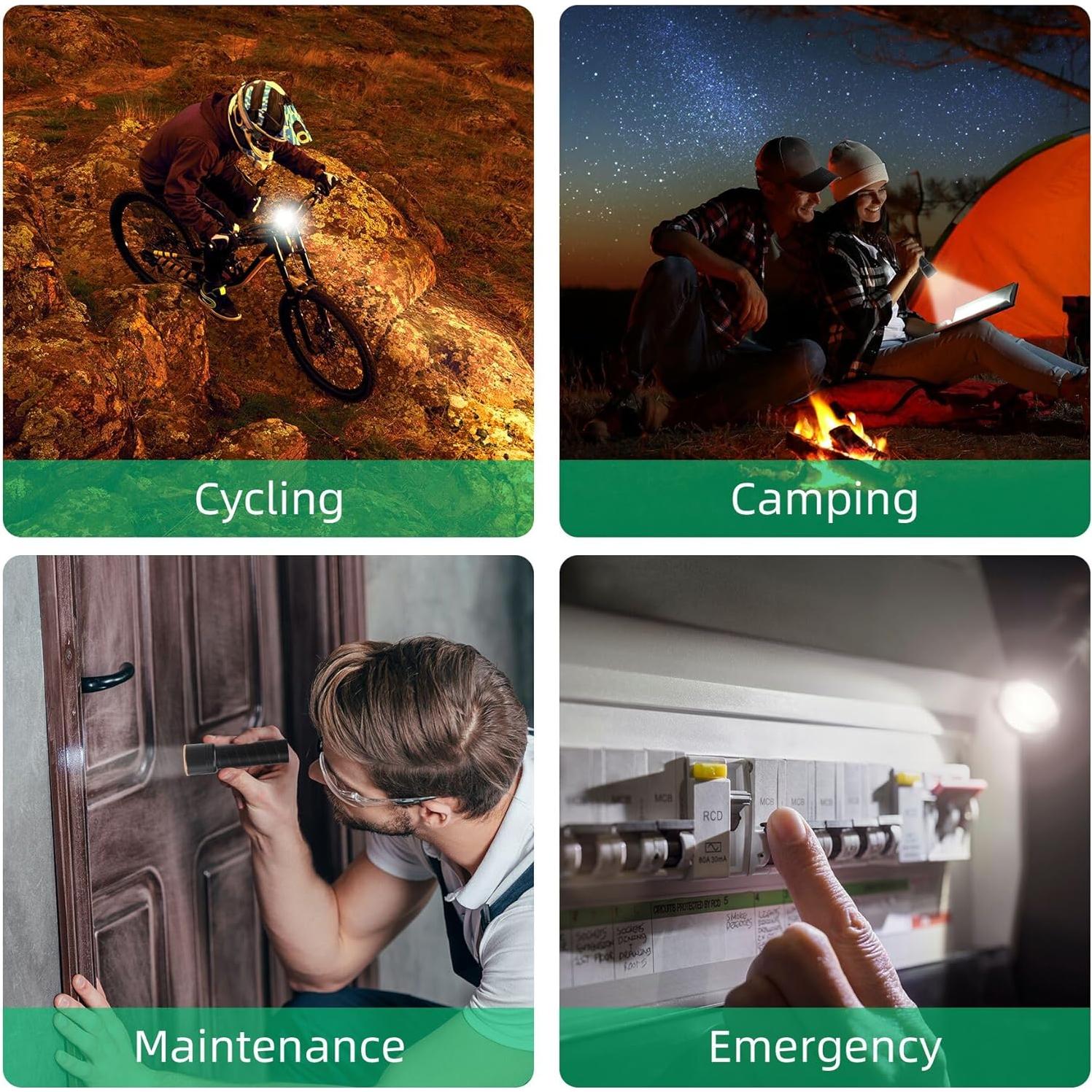 Linternas Recargables USB-C SEVENKA 10.5cm 2 Piezas LED