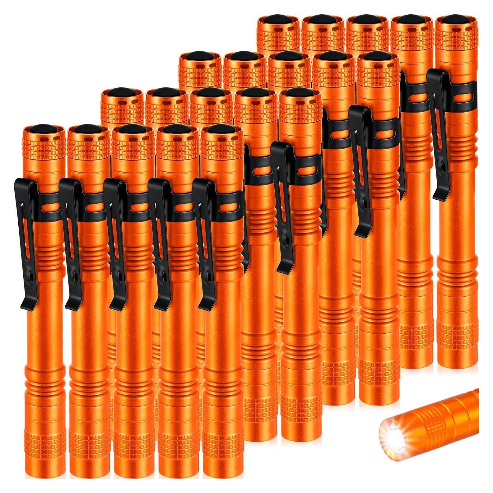 Hortsun 20 Linternas LED de Boligrafo Naranjas 13 cm