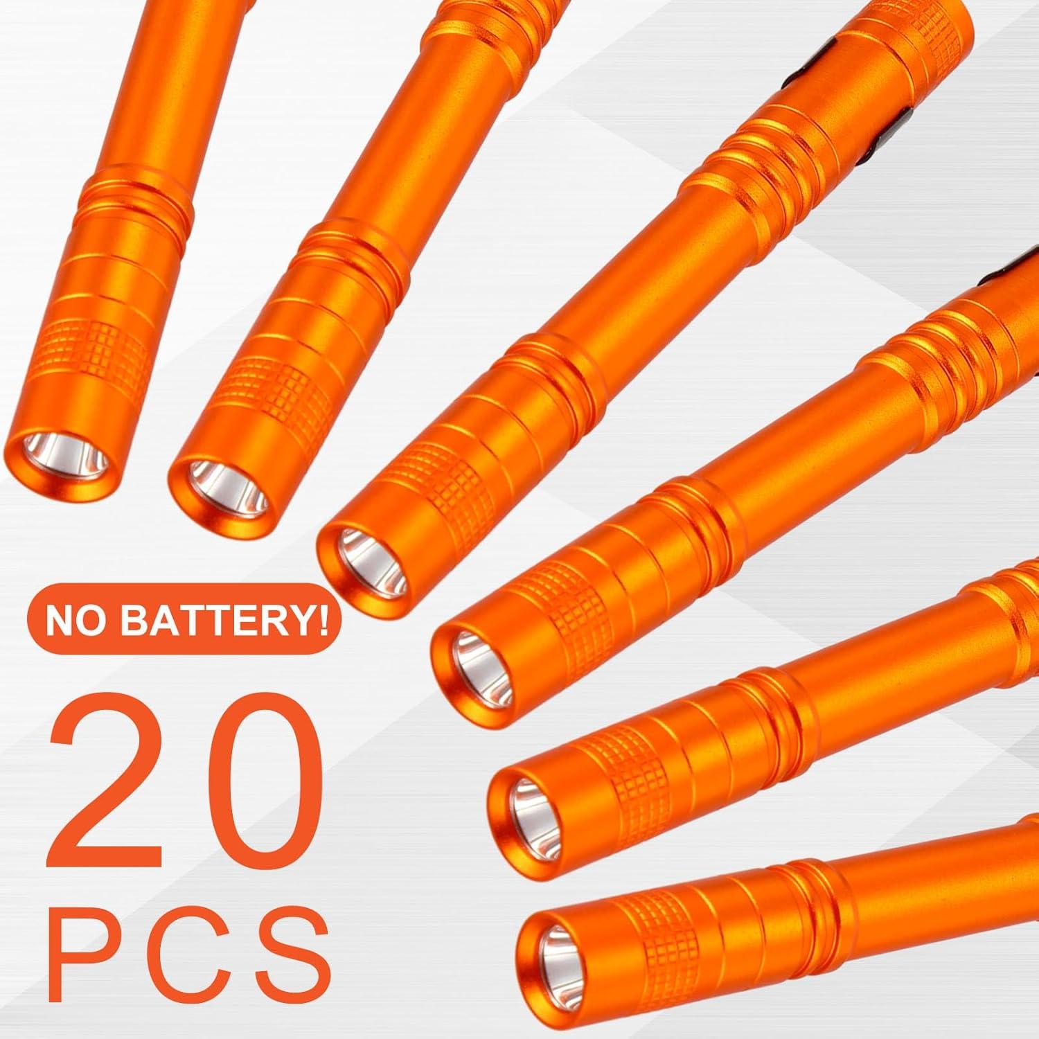 Hortsun 20 Linternas LED de Boligrafo Naranjas 13 cm