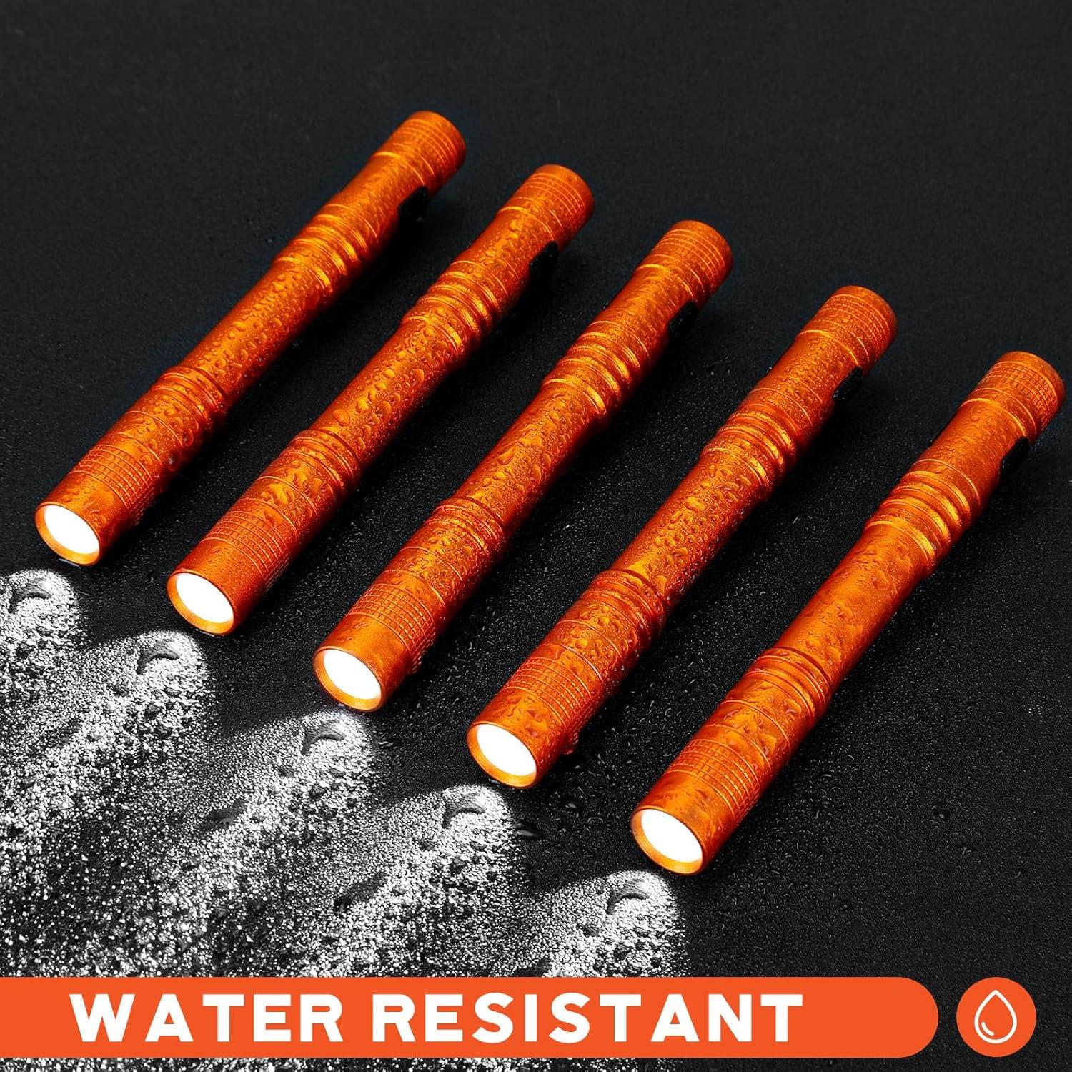 Hortsun 20 Linternas LED de Boligrafo Naranjas 13 cm