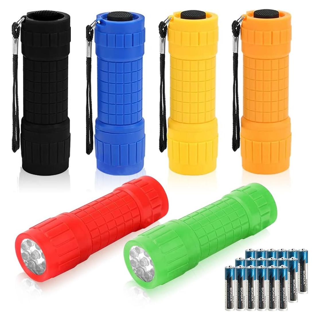 Juego de Linternas Mini Whaply 6 Piezas 9 LED con Pilas