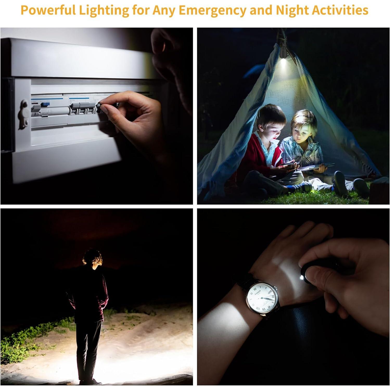 Linterna de Llavero RISEMART - Paquete de 5 Mini LED 14 Lúmenes