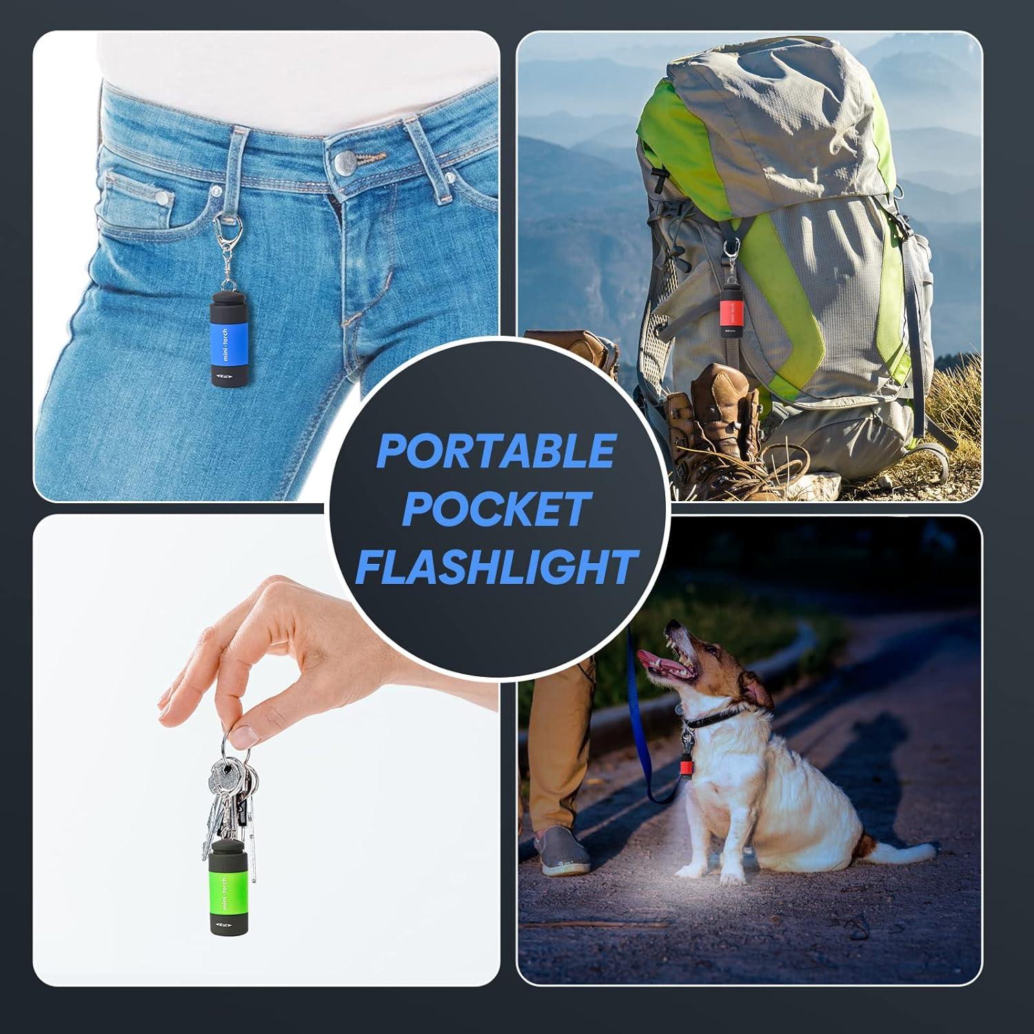 Mini Linterna de Llavero Recargable USB Tileon - 3 Piezas LED