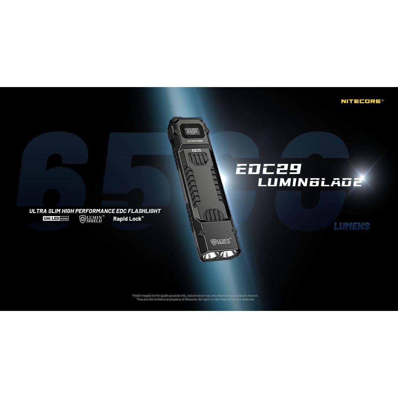 Linterna LED Nitecore EDC29 6500 Lúmenes USB-C Cuerpo Plano