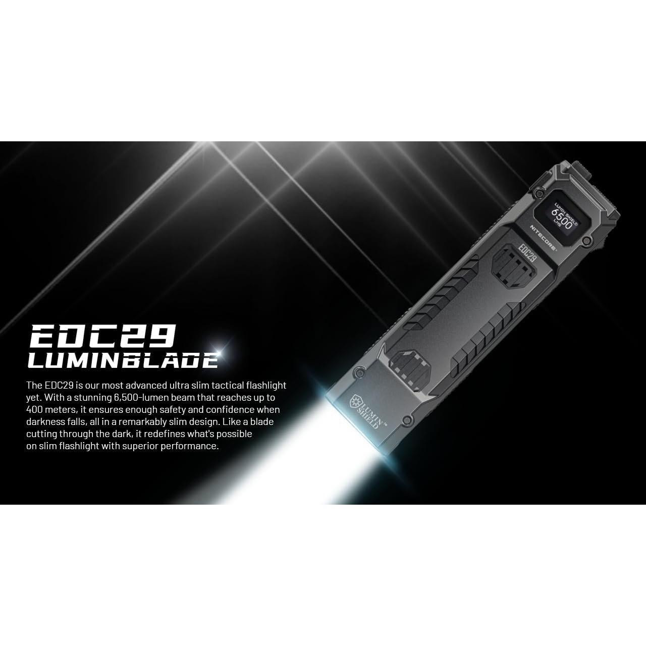 Linterna LED Nitecore EDC29 6500 Lúmenes USB-C Cuerpo Plano