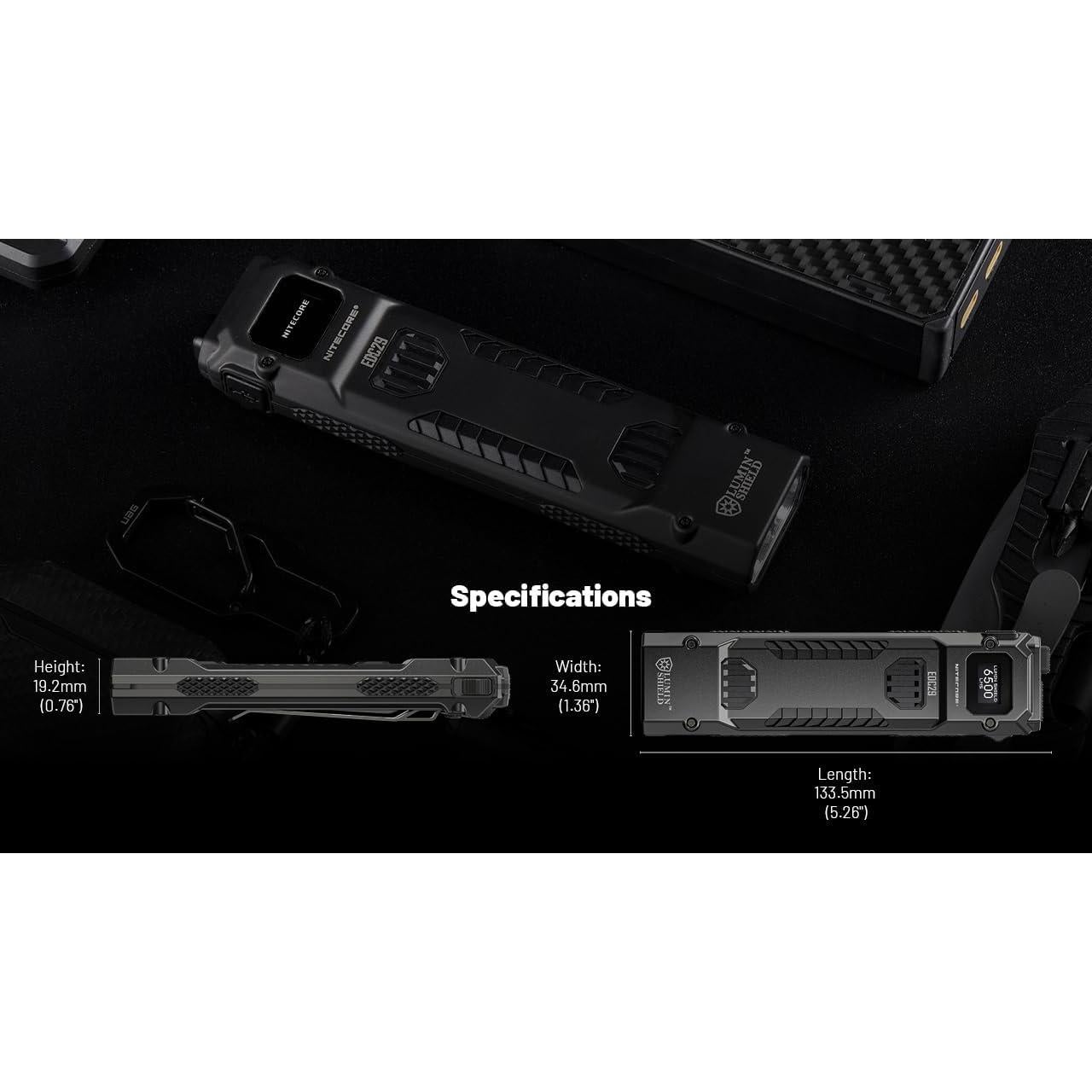 Linterna LED Nitecore EDC29 6500 Lúmenes USB-C Cuerpo Plano