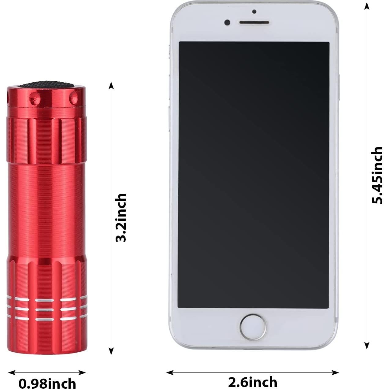 Paquete de 5 Linternas Mini YIKOSAM 9 LED Aluminio Colores Variados