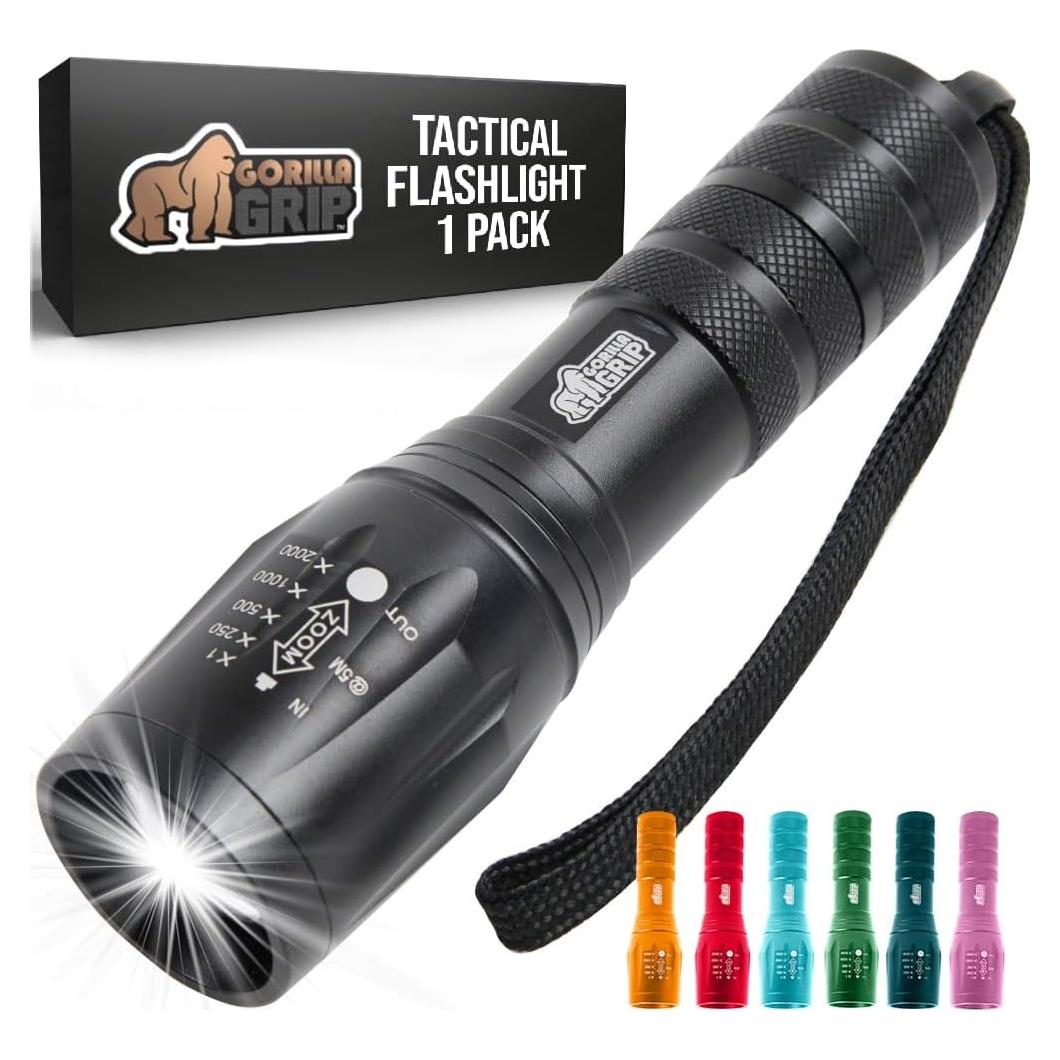 Linterna Táctica LED GORILLA GRIP 345 Lúmenes Resistente Agua