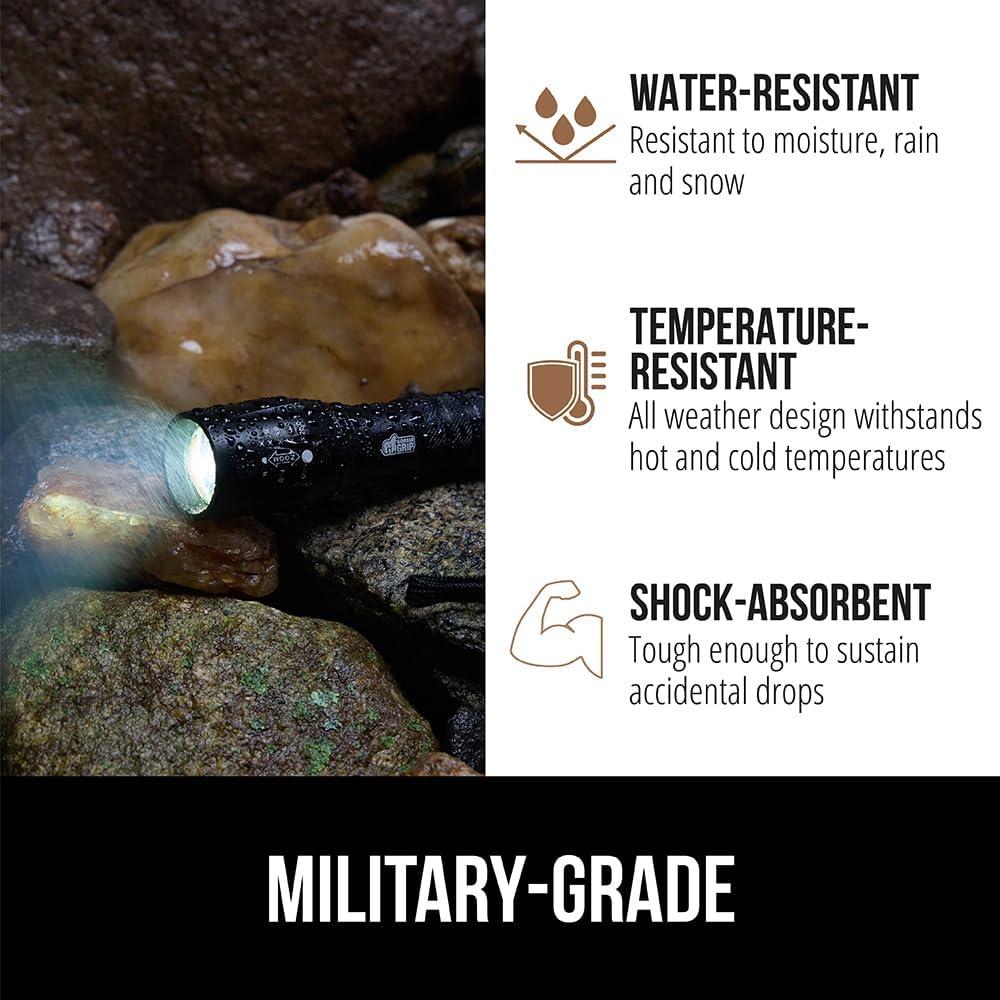 Linterna Táctica LED GORILLA GRIP 345 Lúmenes Resistente Agua