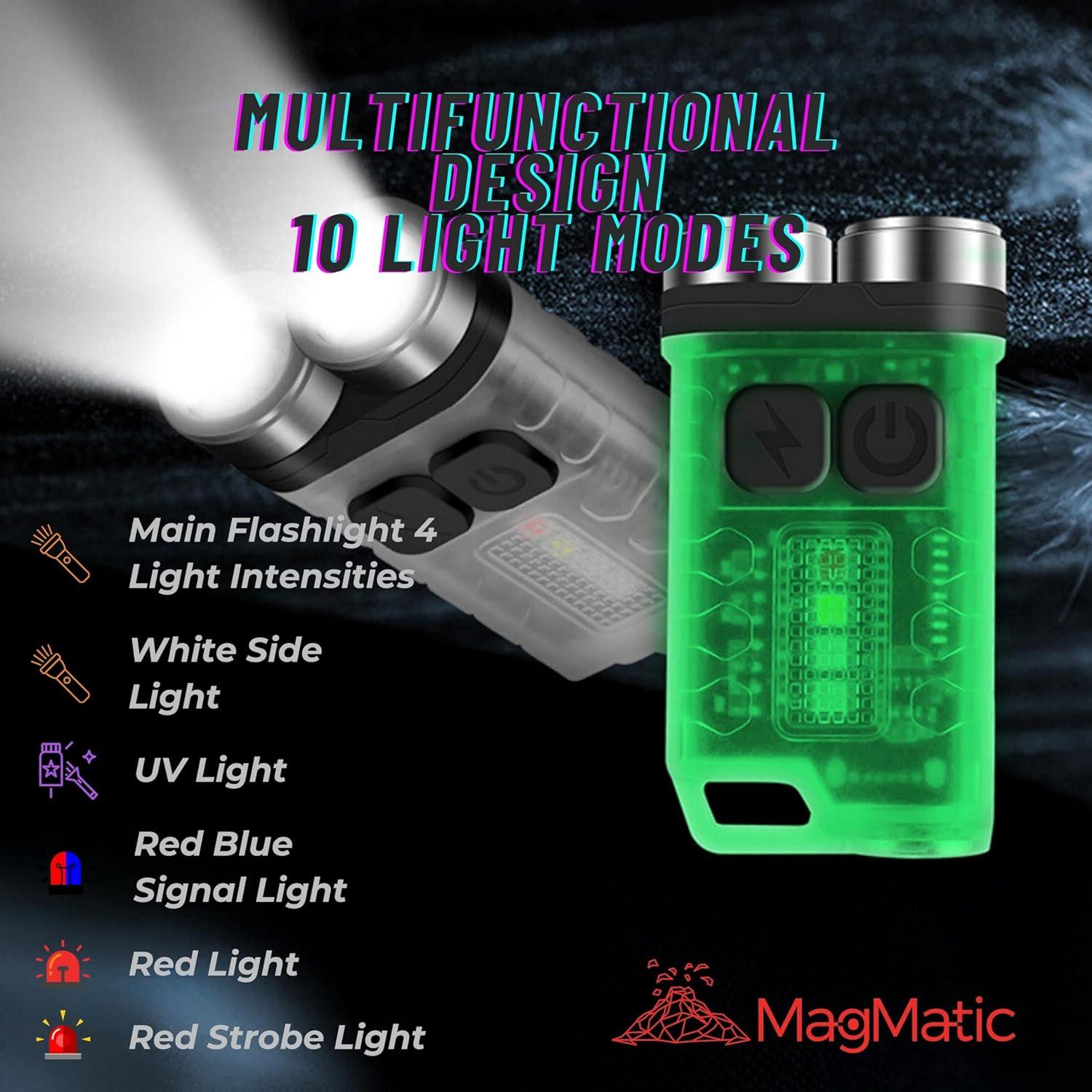 Linterna Mini Recargable MAGMATIC 900 Lúmenes - Brilla en la Oscuridad