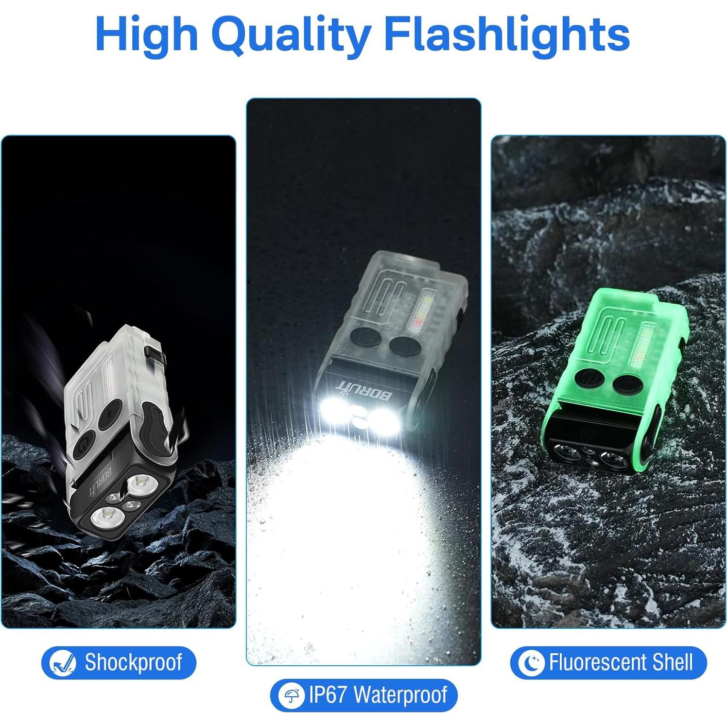 Linterna EDC BORUIT V20 USB C Recargable 1000 Lúmenes IP67