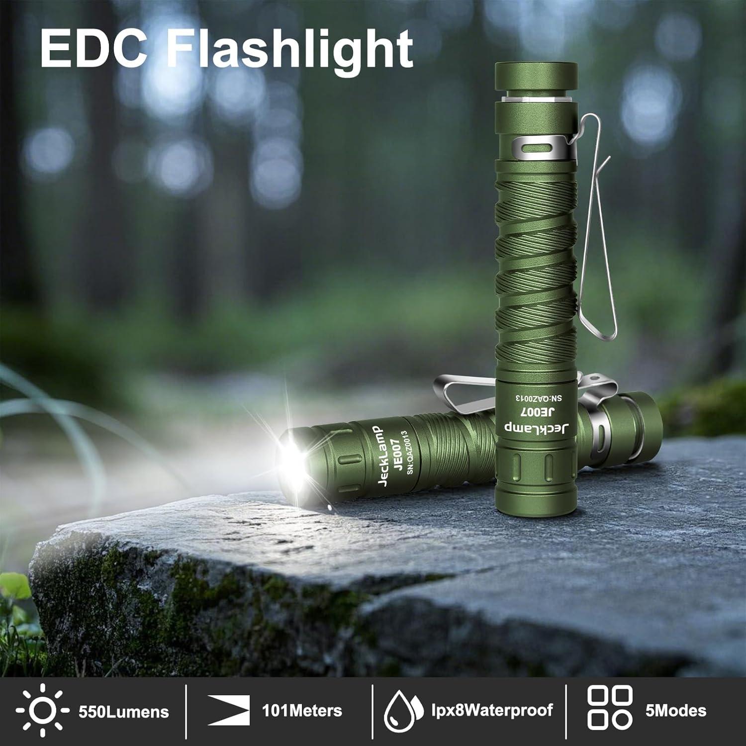 Linterna EDC JeckLamp 550 Lúmenes Magnética 4 Modos Verde