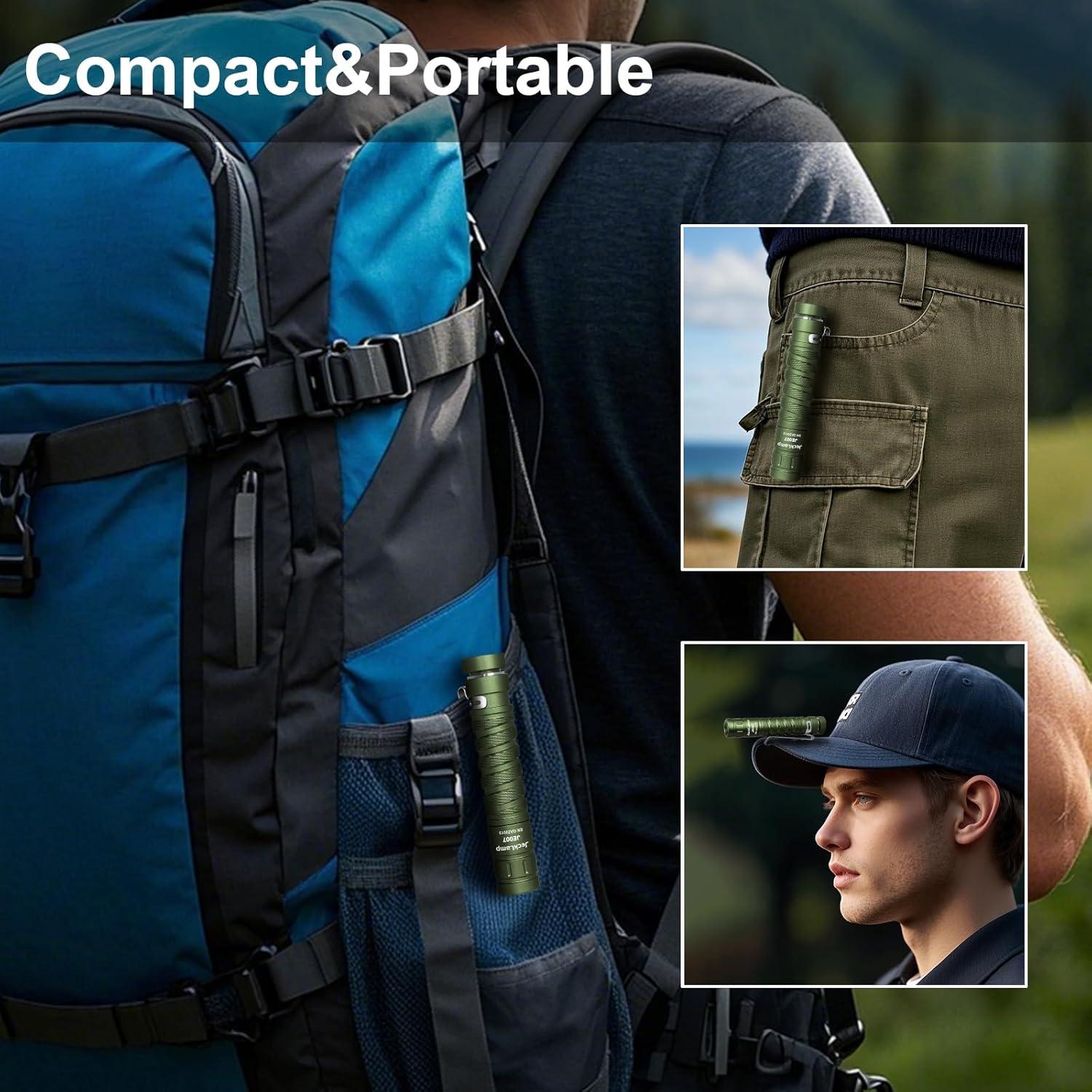 Linterna EDC JeckLamp 550 Lúmenes Magnética 4 Modos Verde