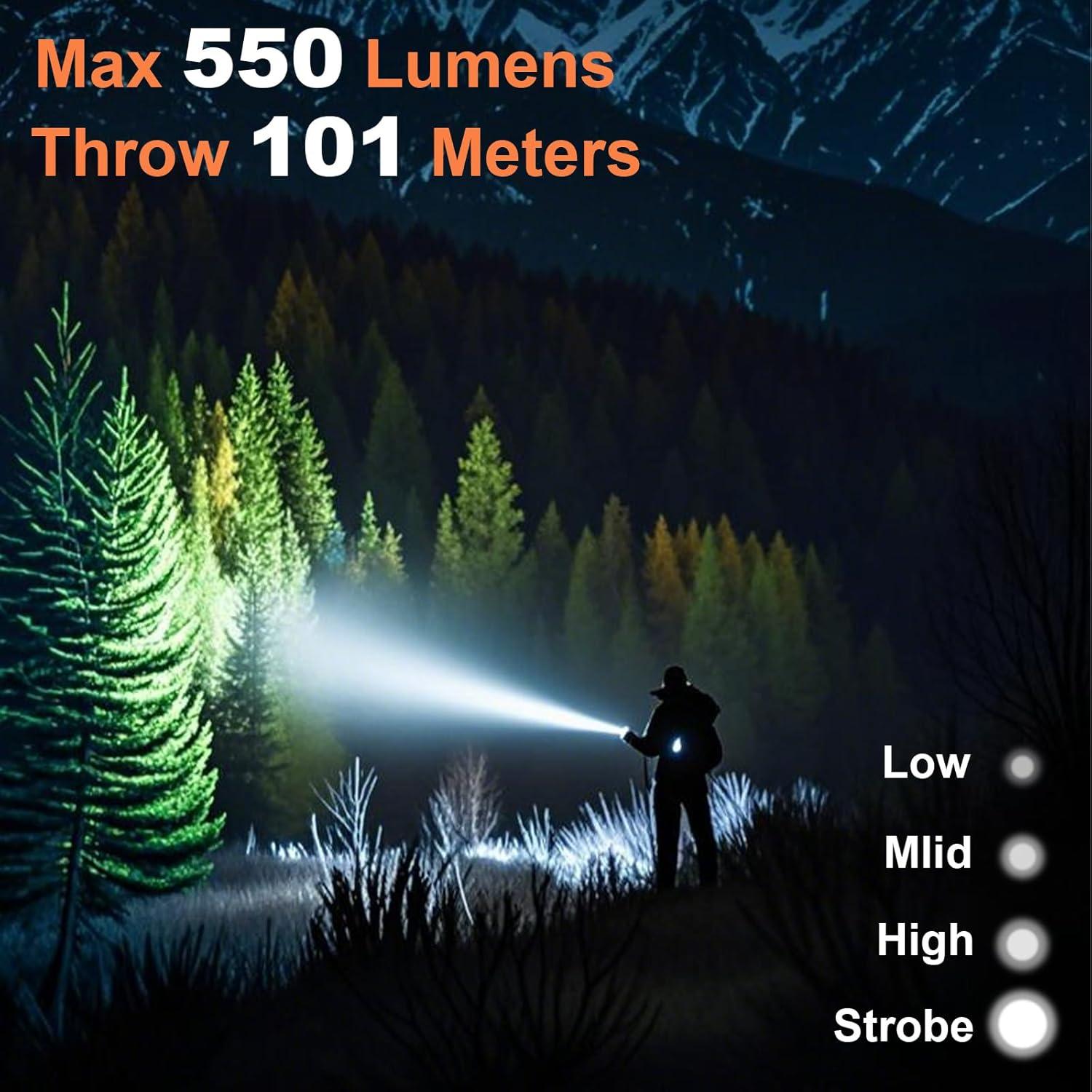 Linterna EDC JeckLamp 550 Lúmenes Magnética 4 Modos Verde