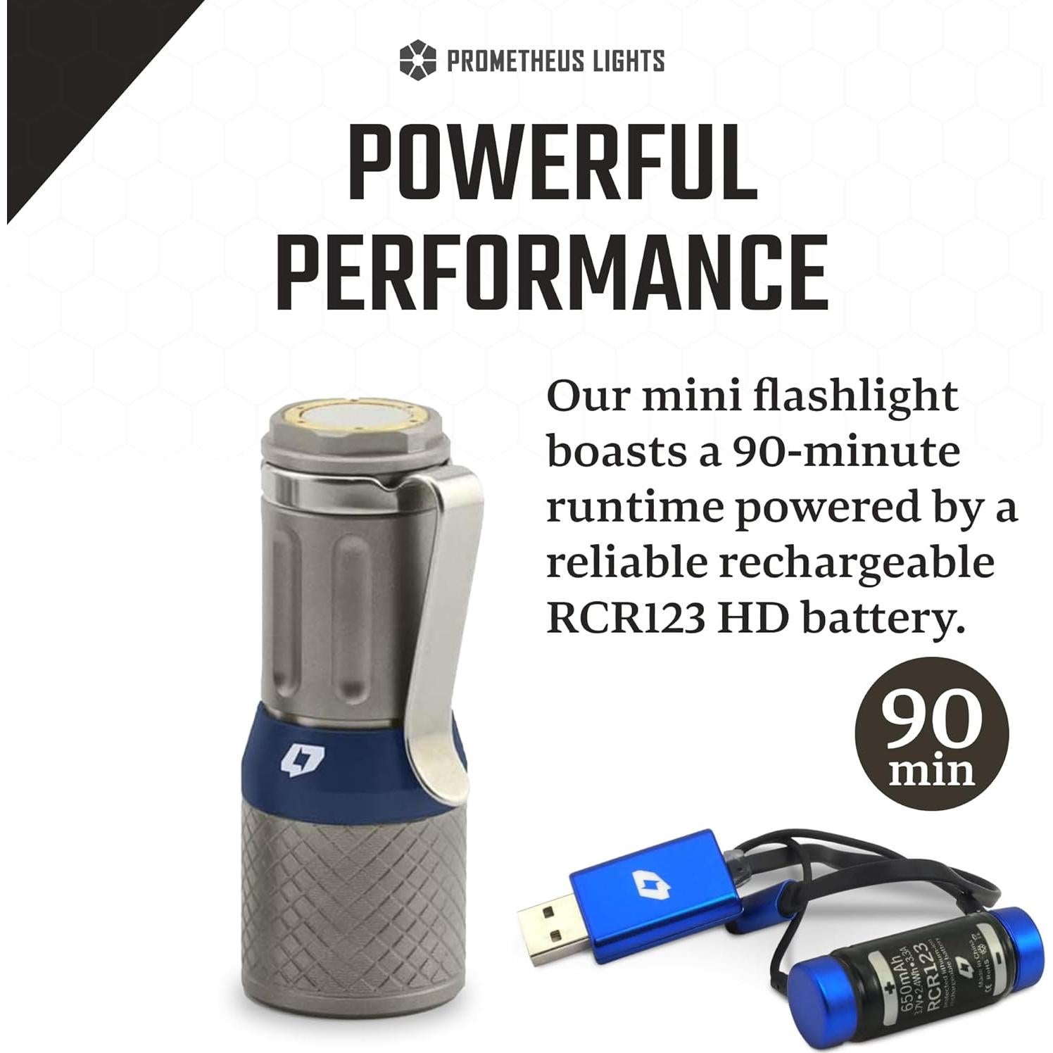 Linterna LED Foursevens Mini Turbo MKIII EDC Titanio 700 lúmenes