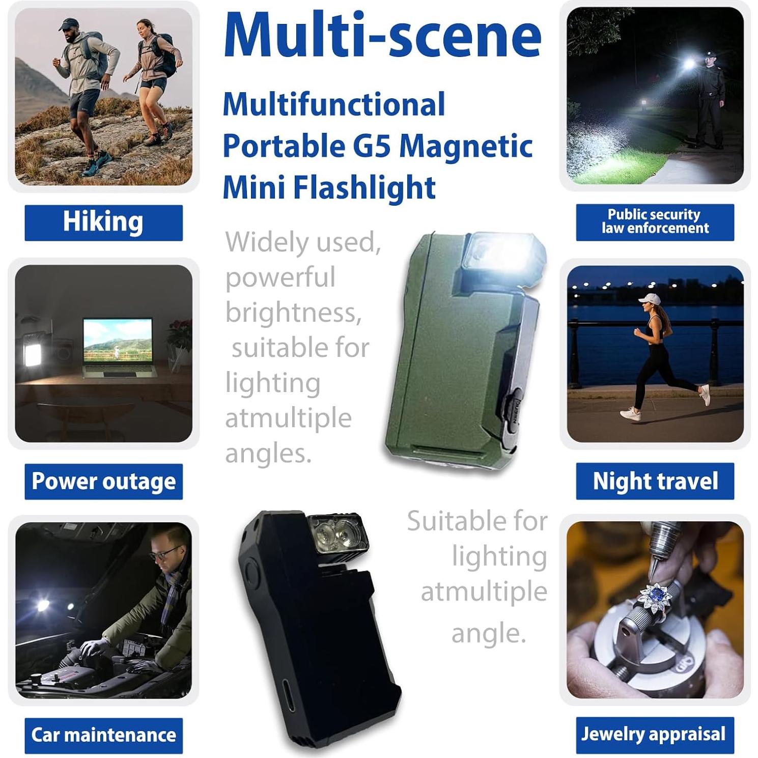 Linterna EDC Recargable Genérico 400 Lúmenes Compacta Negra