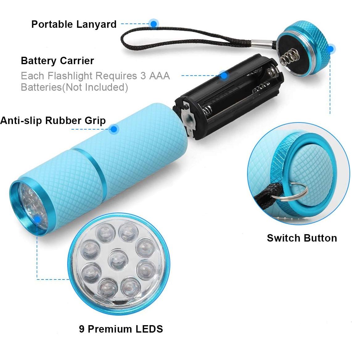 Linterna LED Pequeña AHIER Azul 10.16cm para Camping