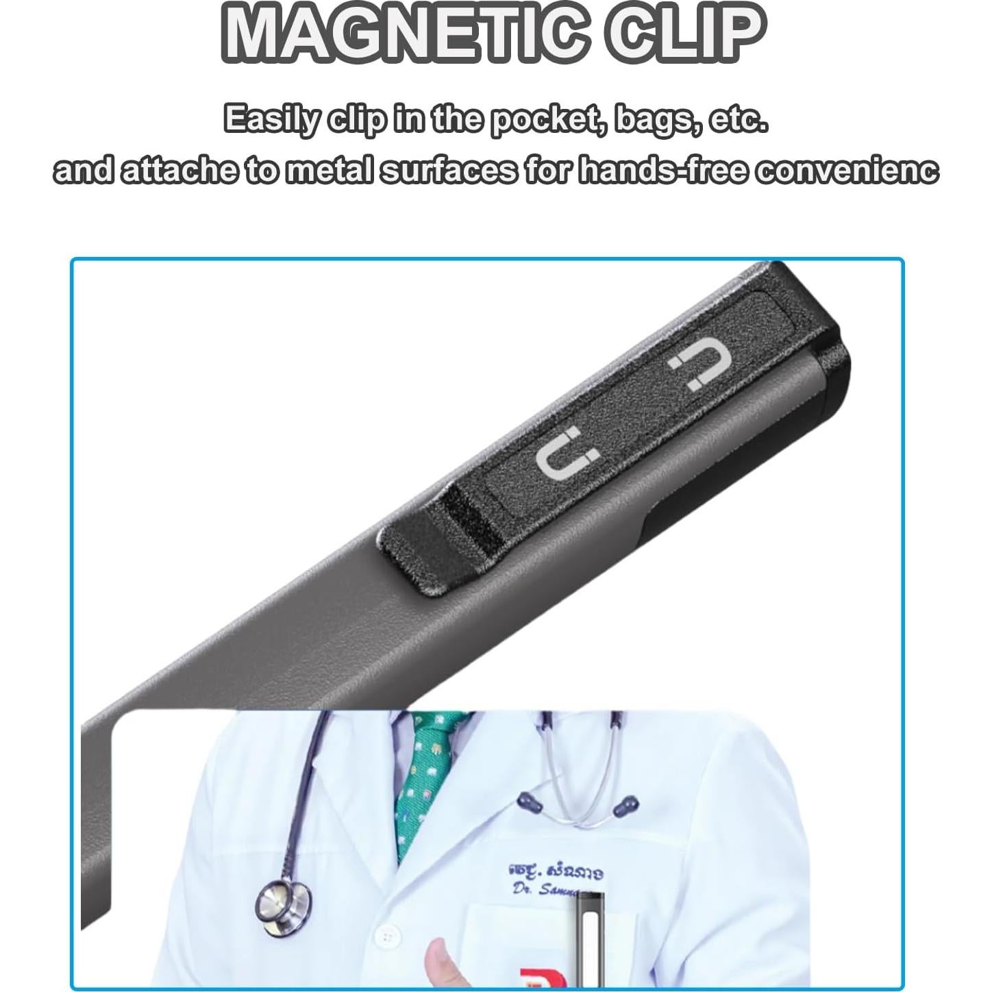 Linterna Recargable de Bolígrafo Bufccy W08 con Luz COB 6 Modos