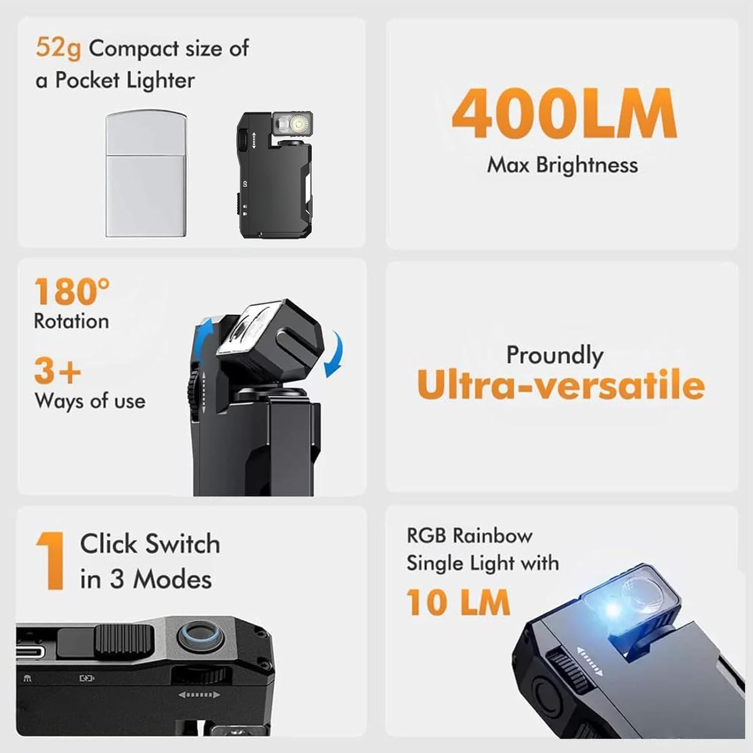 Linterna LED Accurateg G5 Portátil 400 Lúmenes Verde