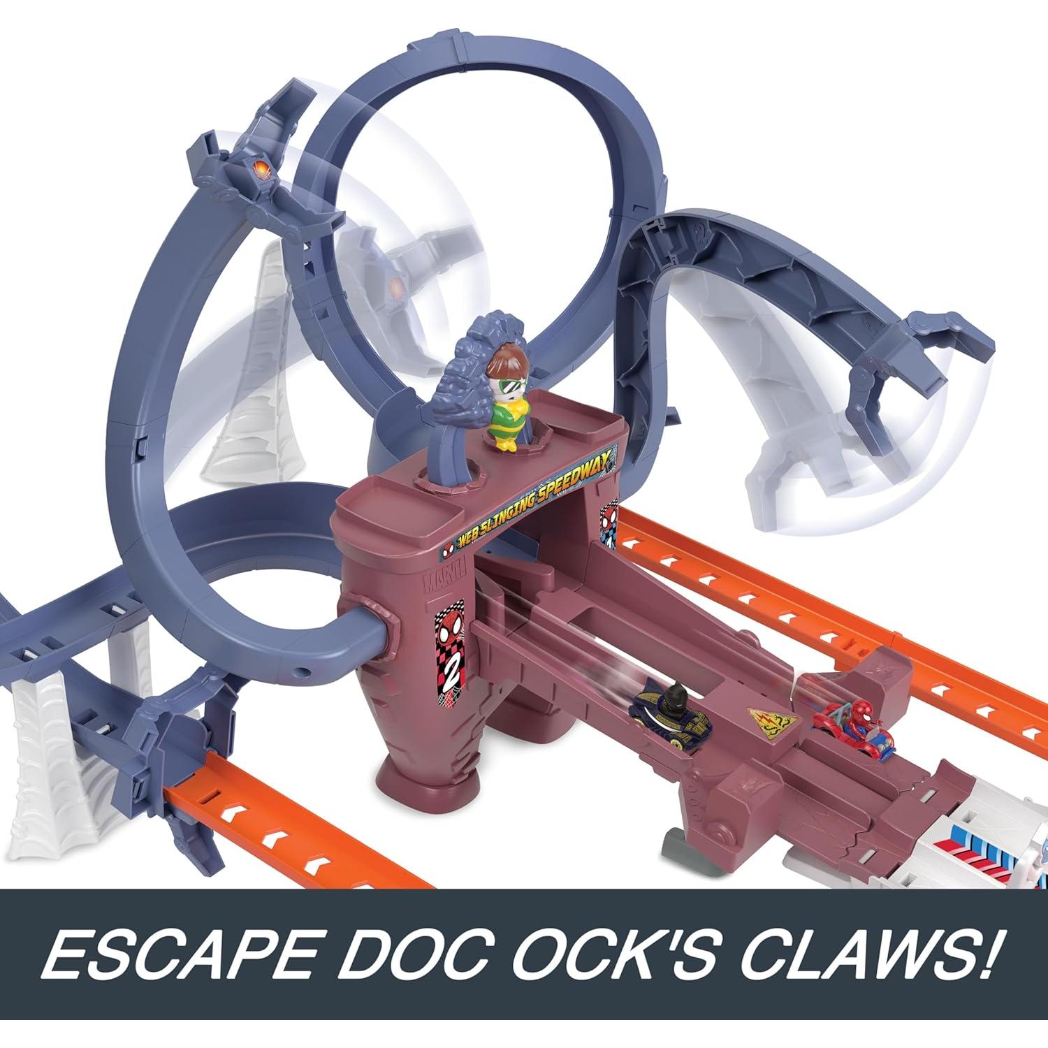 Hot Wheels Conjunto de Pista Spider-Man y Black Panther 1:64