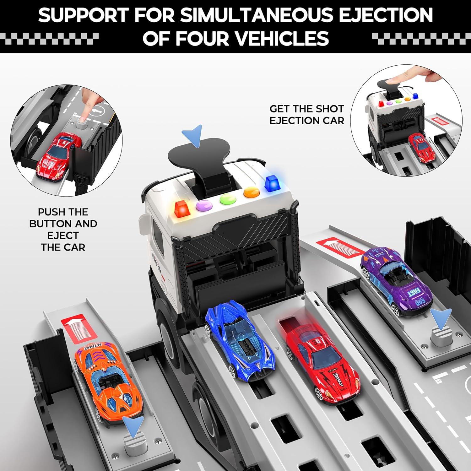 Pista de Carreras Camiones Transportadores Diuerma 3 Capas 8 Coches