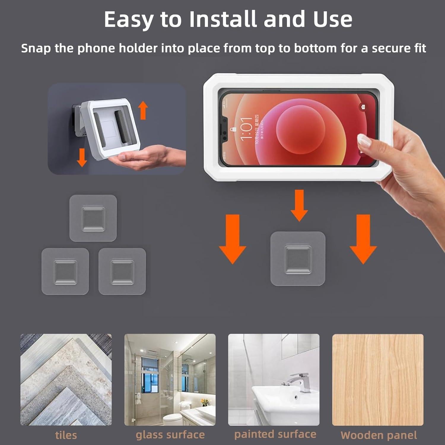 Soporte para Teléfono de Ducha Impermeable DOSAKEIKO Ajustable