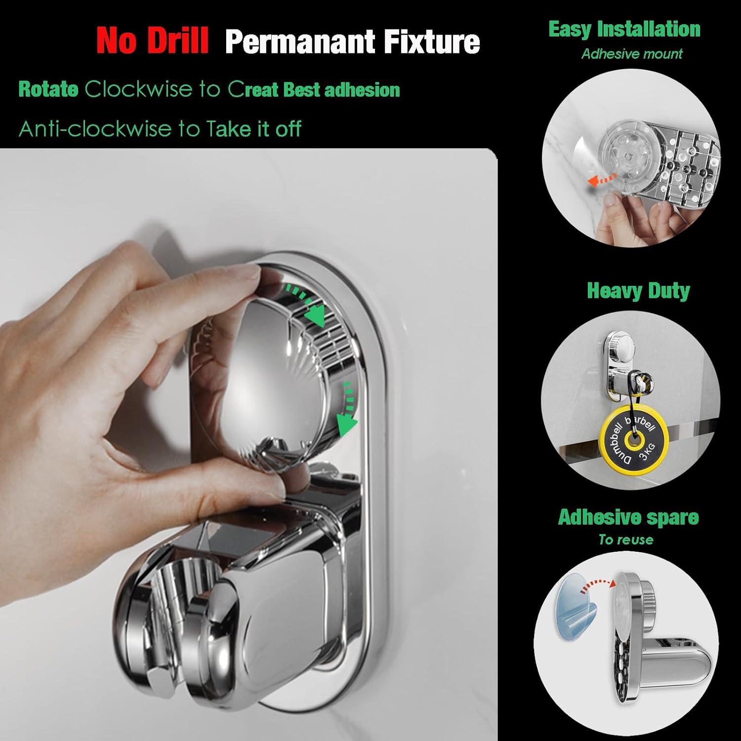 Soporte de Ducha RIVOODS Cromo Pulido 5 Posiciones Ajustables