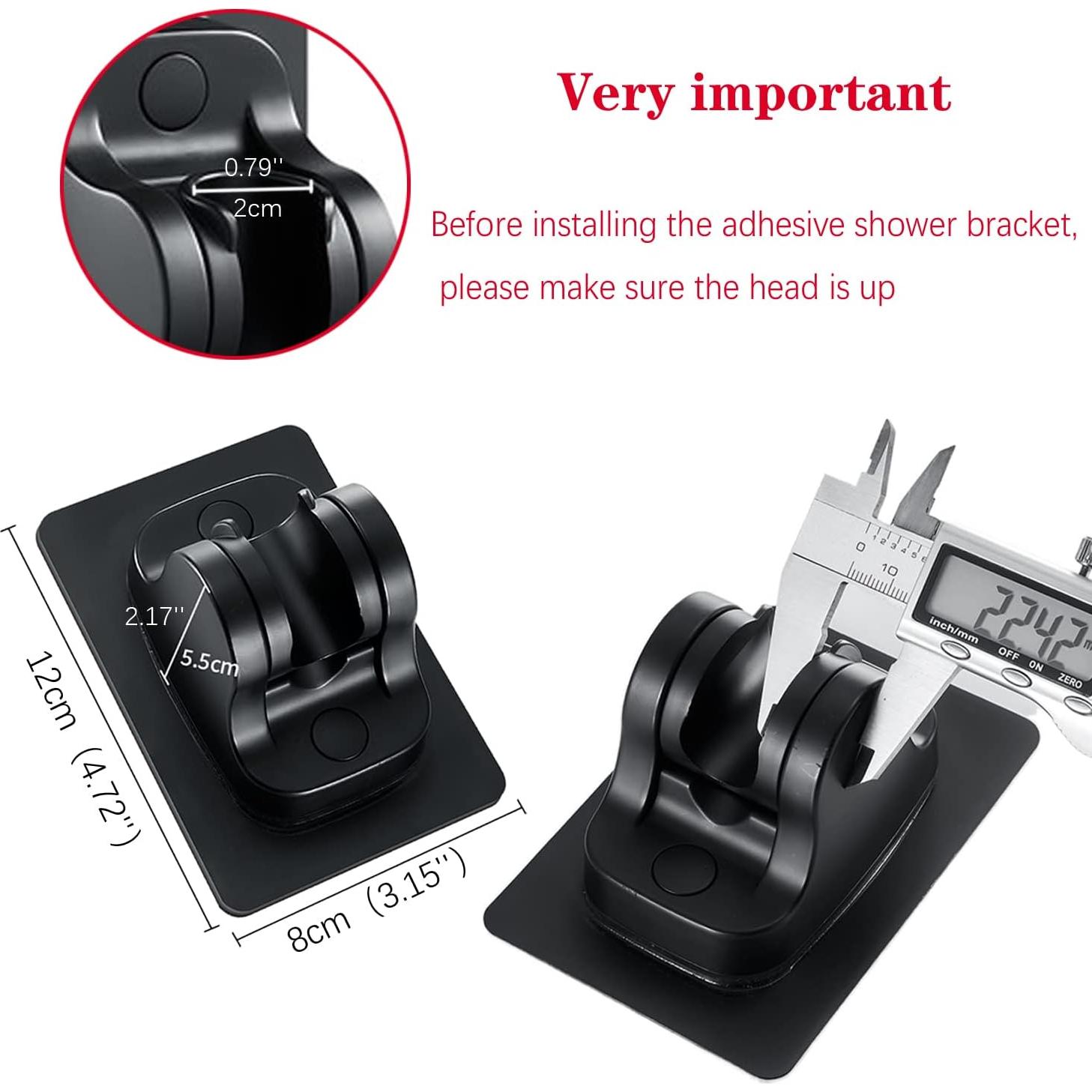 Soporte de Ducha de Mano Ajustable DASITON Negro para Pared