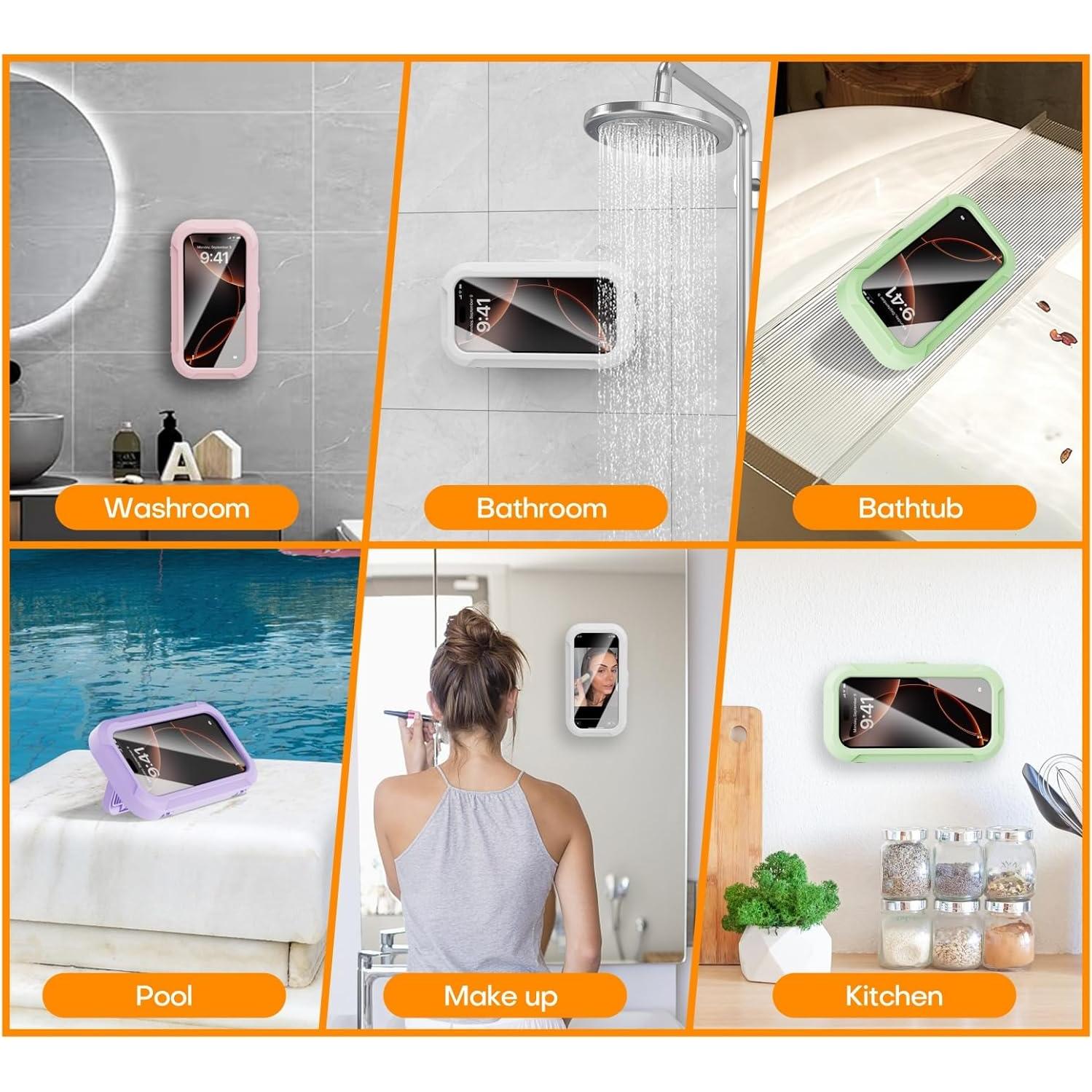 Soporte de Teléfono Impermeable para Ducha Sriomny 4-7"