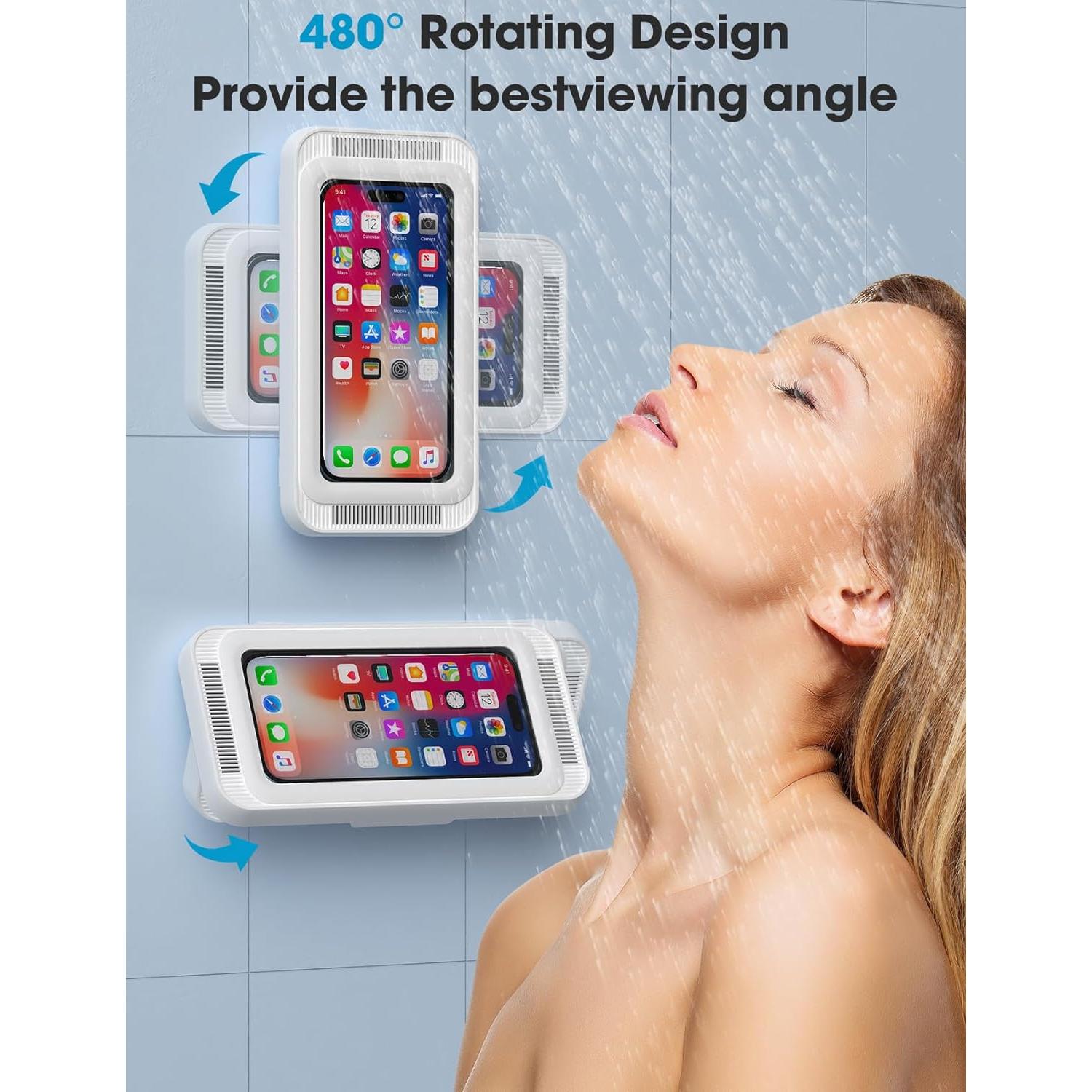 Soporte para Teléfono de Ducha KUNSLUCK IPX6 Rotación 360°