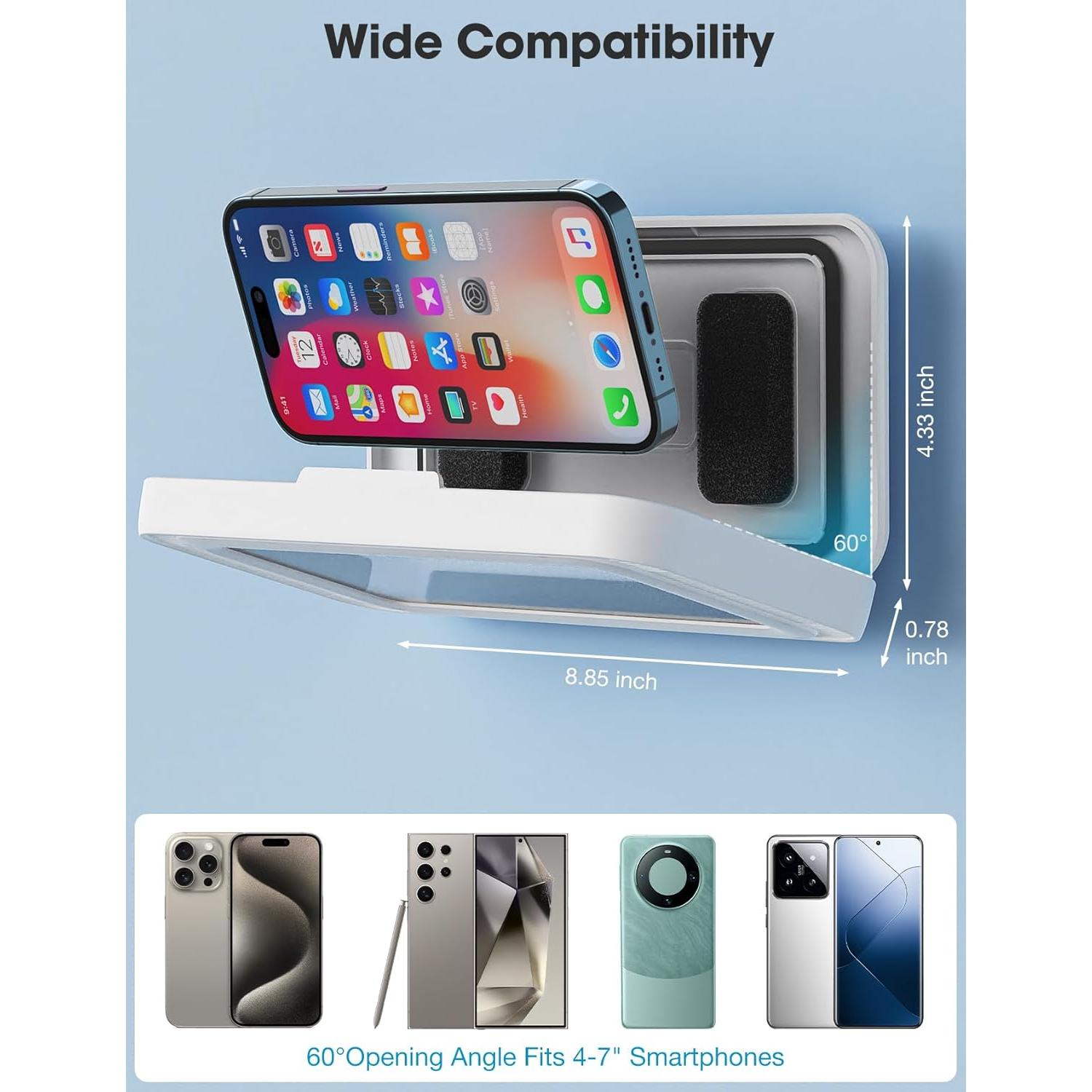 Soporte para Teléfono de Ducha KUNSLUCK IPX6 Rotación 360°