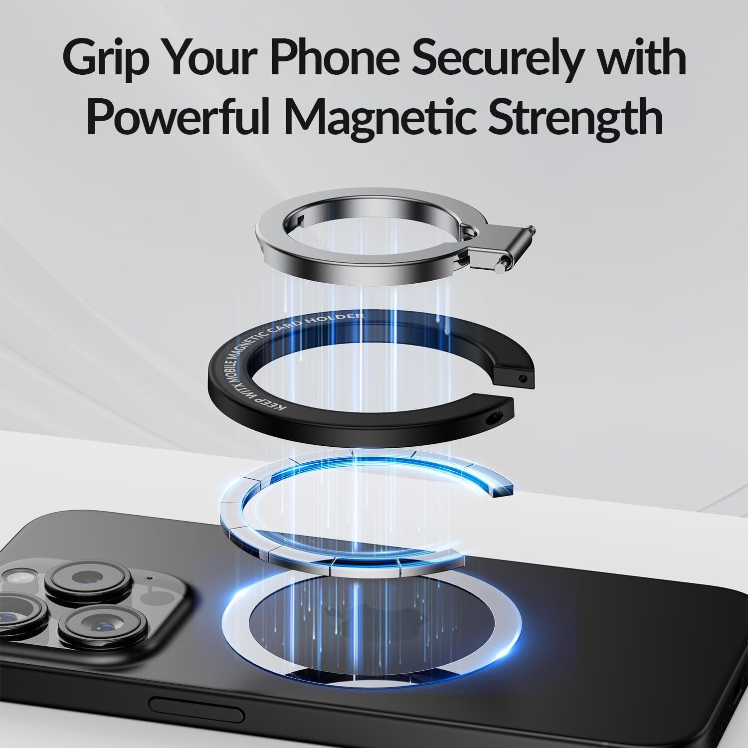 SoPii Soporte Magnético para Teléfono Ajustable Negro