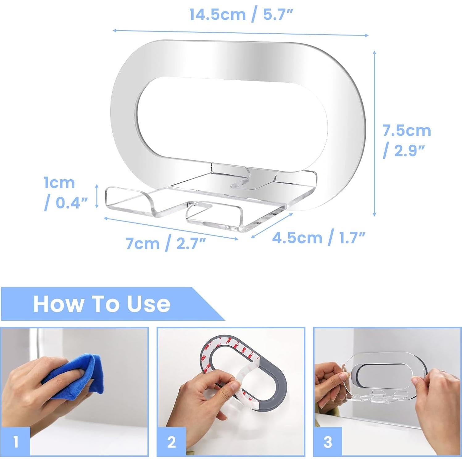 Soporte de Teléfono de Pared Tesoros Diarios con Espejo 2 Pzas