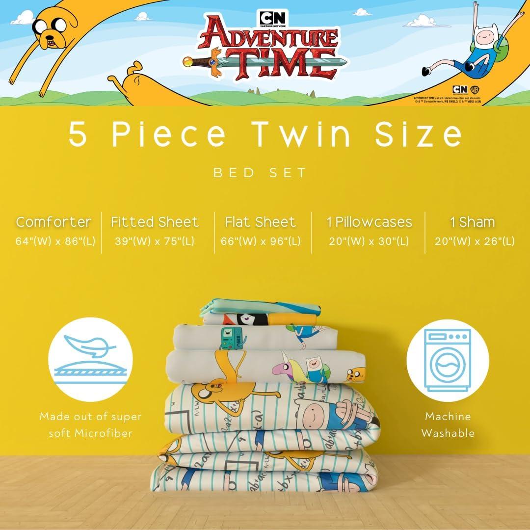 Juego de Cama Twin Adventure Time Franco 5 Piezas Microfibra
