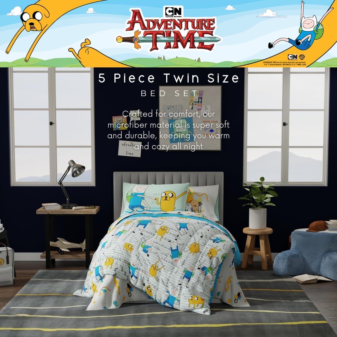 Juego de Cama Twin Adventure Time Franco 5 Piezas Microfibra