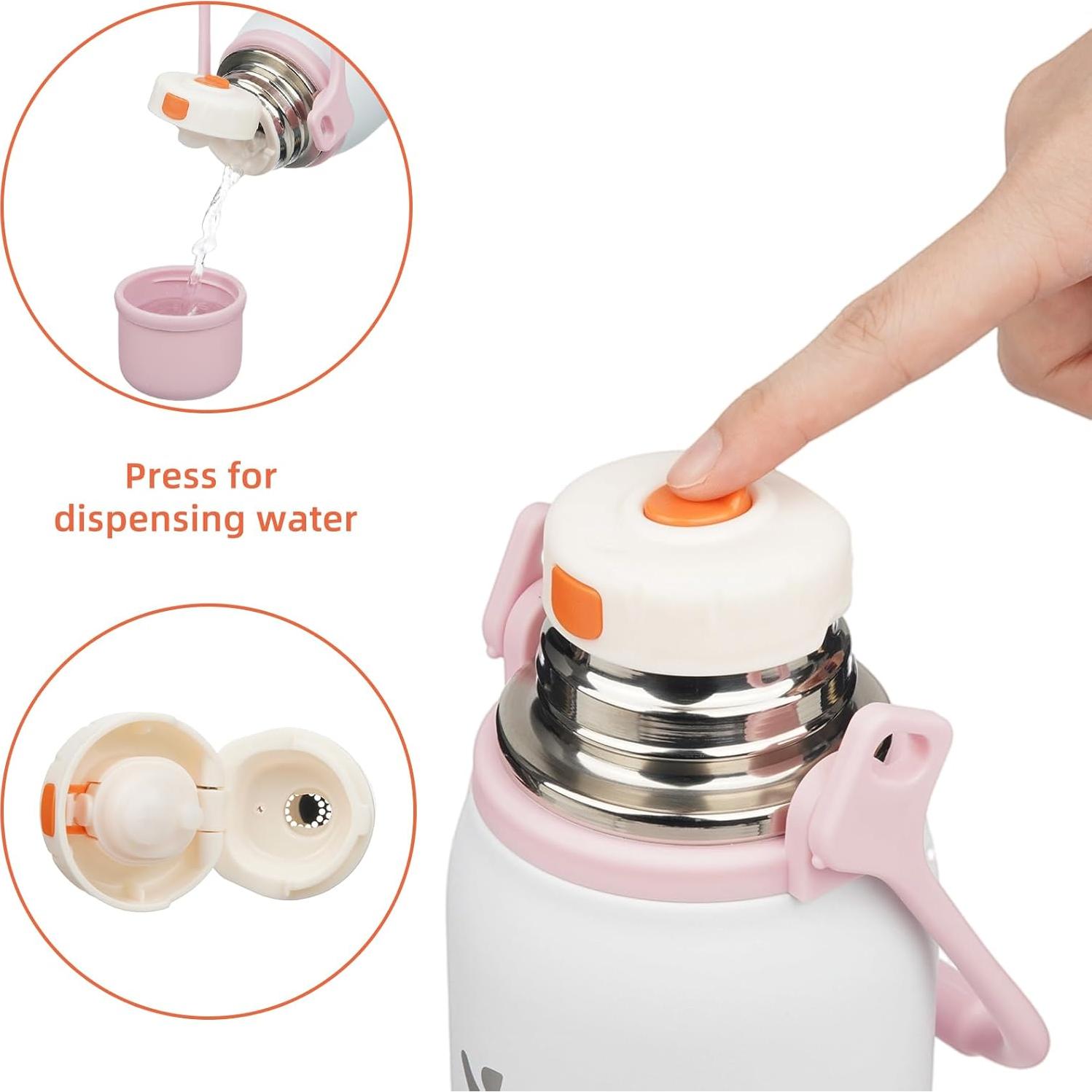 Botella de Agua Aislada Konokyo 1.48L Perla Rosa Doble Pared