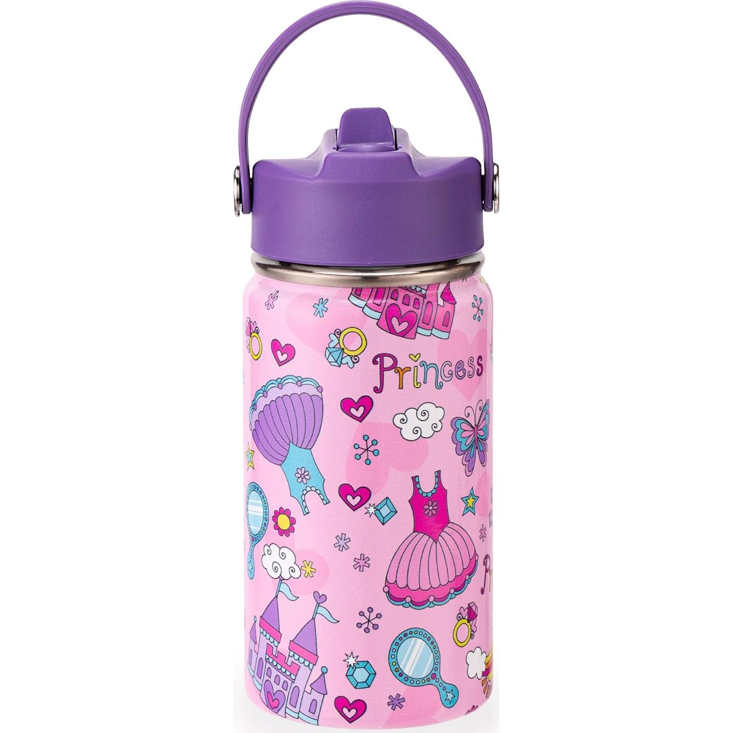 Botella de Agua Aislada Skyflora 12oz Princesa y Mariposa