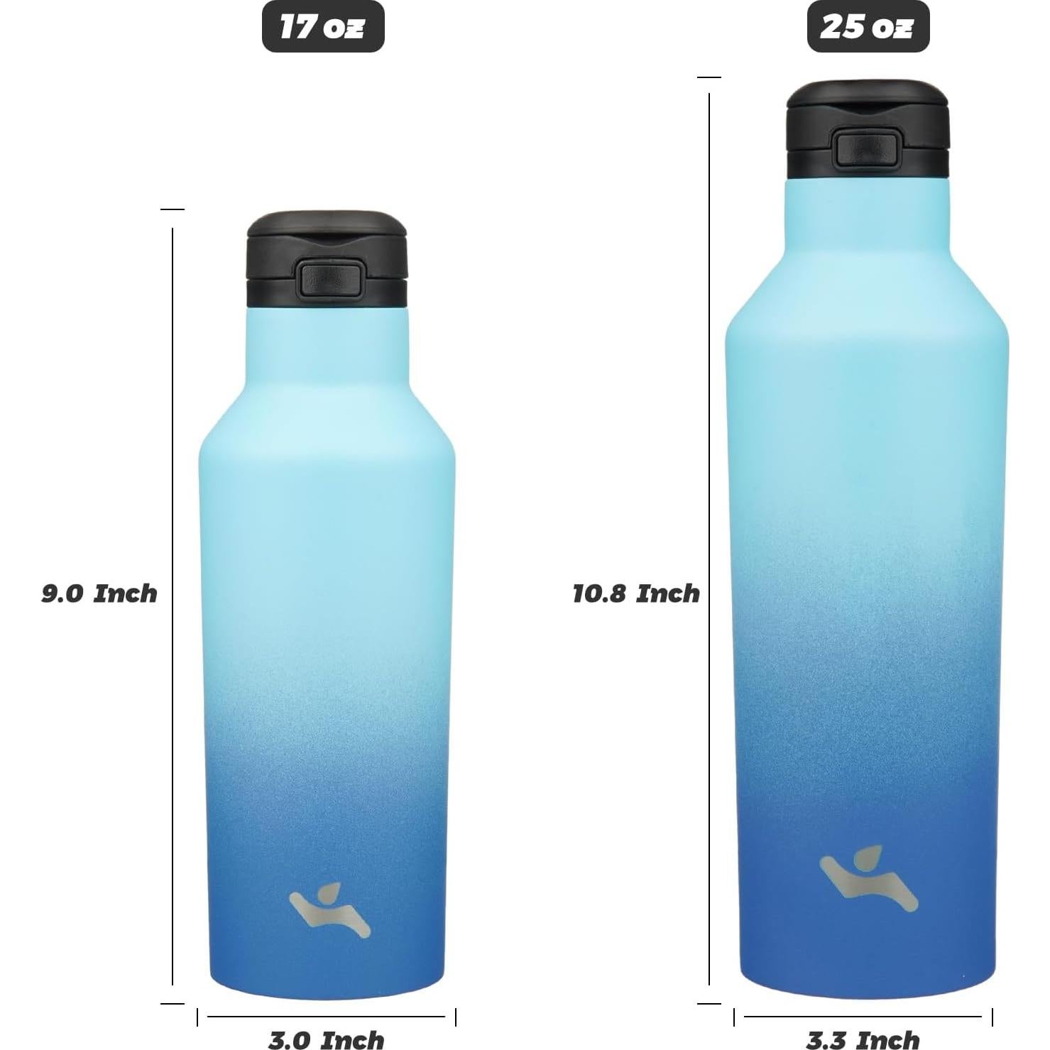 Botella de Agua Aislada Konokyo 0.5L Doble Pared Acero Inoxidable Cielo