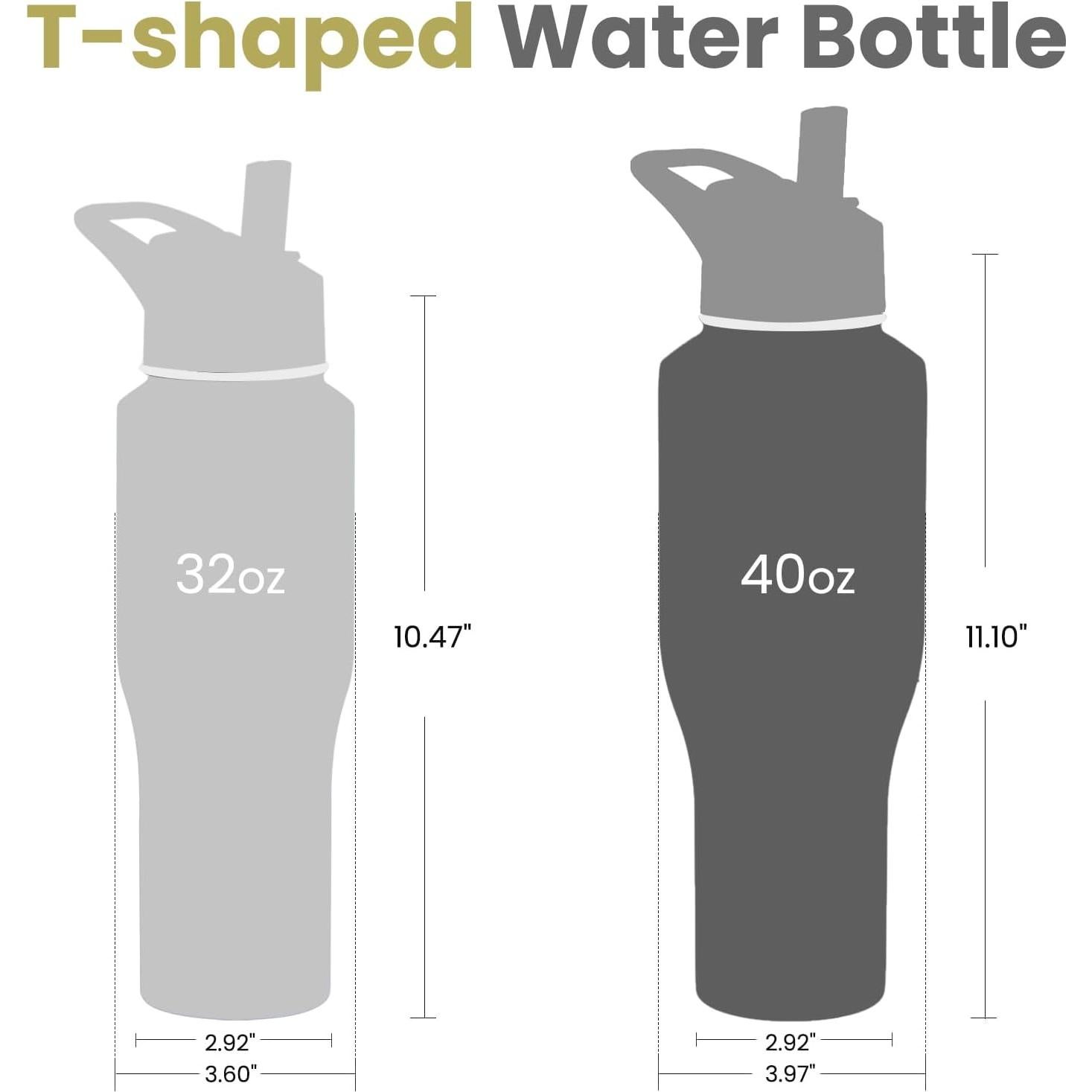 Botella de Agua Aislada COKTIK 1.18L con Tapa de Popote